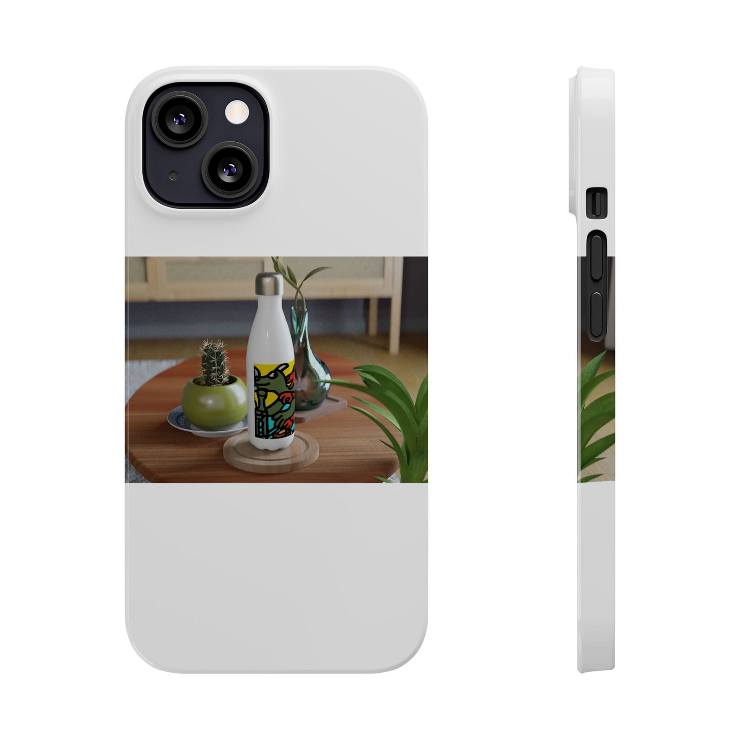 Two dragons enjoying a feast together Slim Phone Case