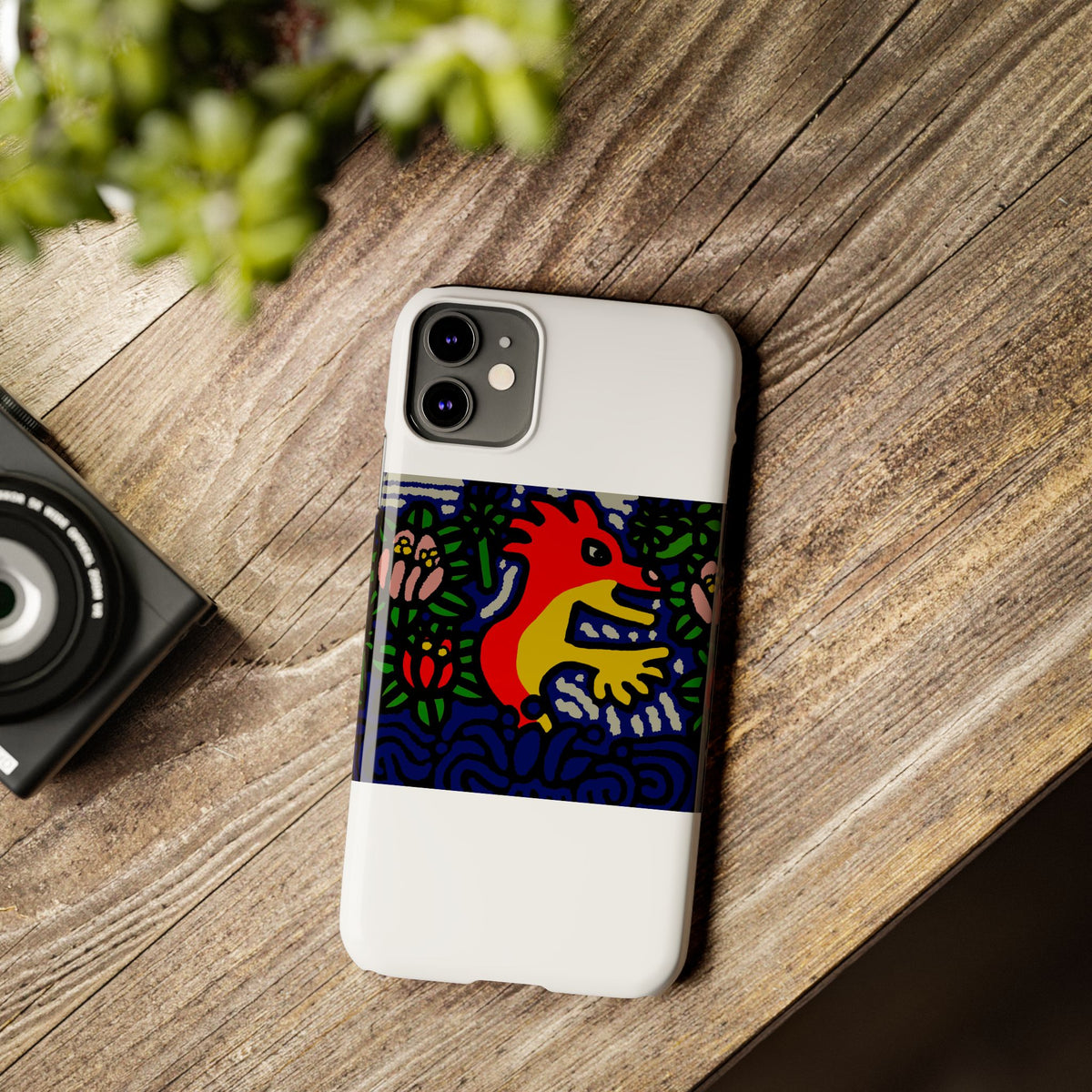 Breaking through the surface of a lotus pond Slim Phone Case