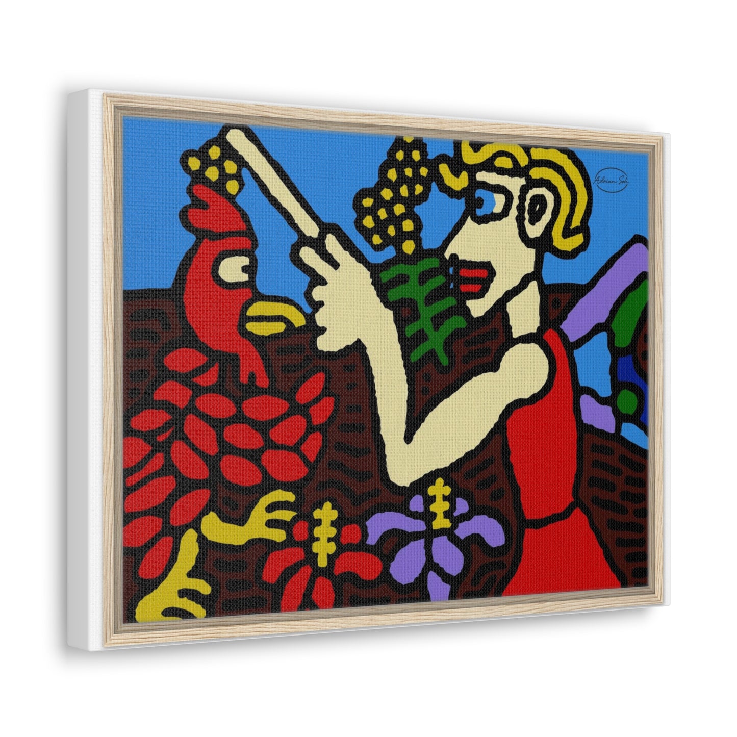 The hen gaining a blessing from a fairy Canvas (Small)