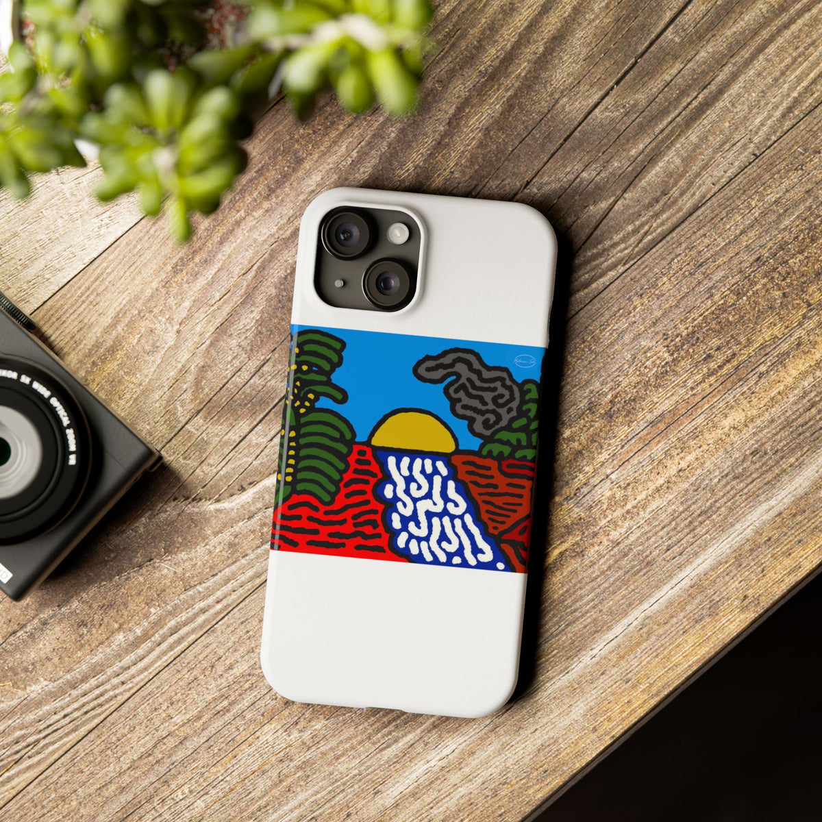 The river that joins the Australian wattle and Lebanese cedar tree in friendship Slim Phone Case