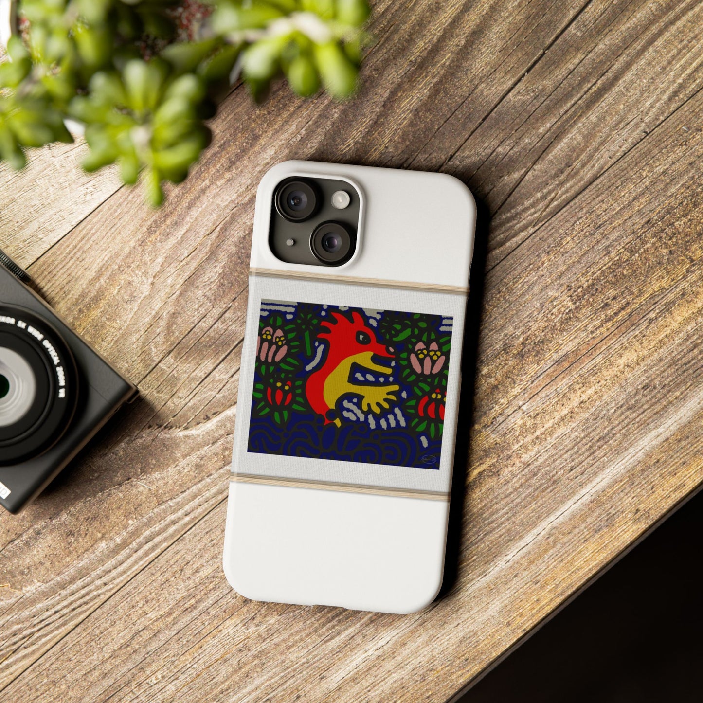 Breaking through the surface of a lotus pond Slim Phone Case