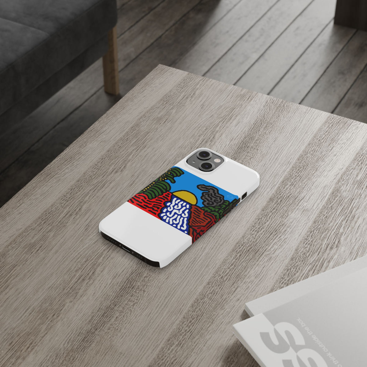 The river that joins the Australian wattle and Lebanese cedar tree in friendship Slim Phone Case