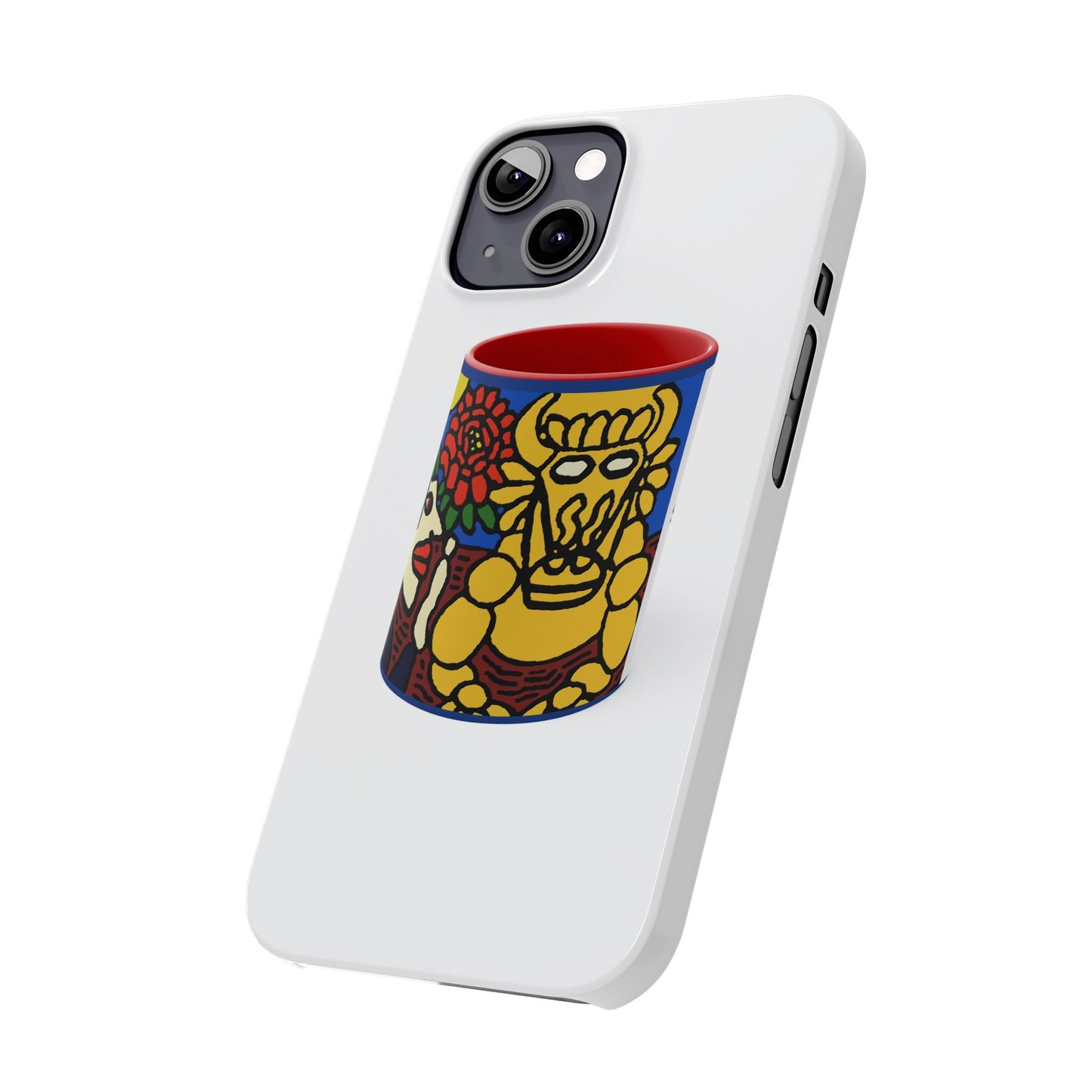 The warrior hailing the mighty golden dragon Slim Phone Case