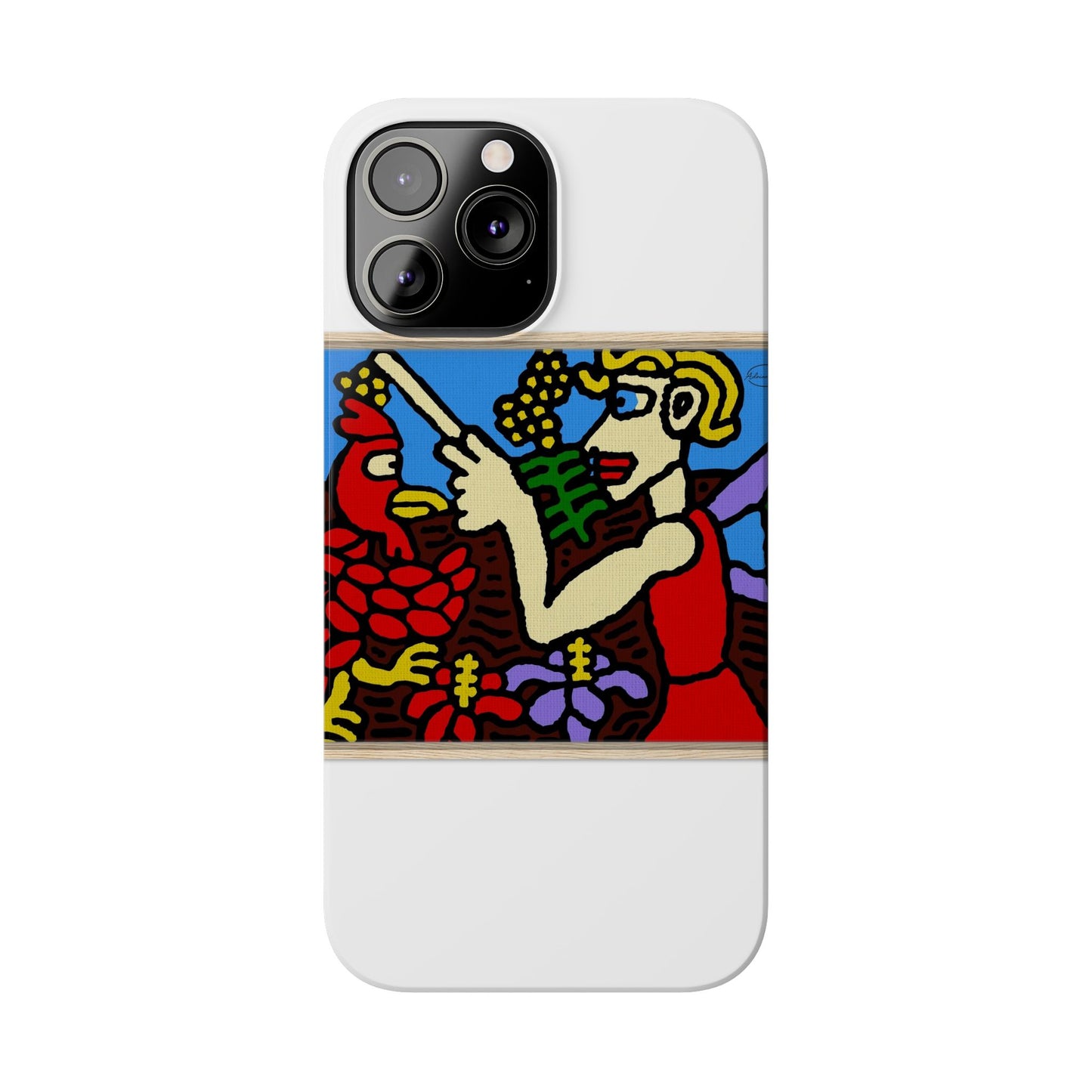 The hen gaining a blessing from a fairy Slim Phone Case