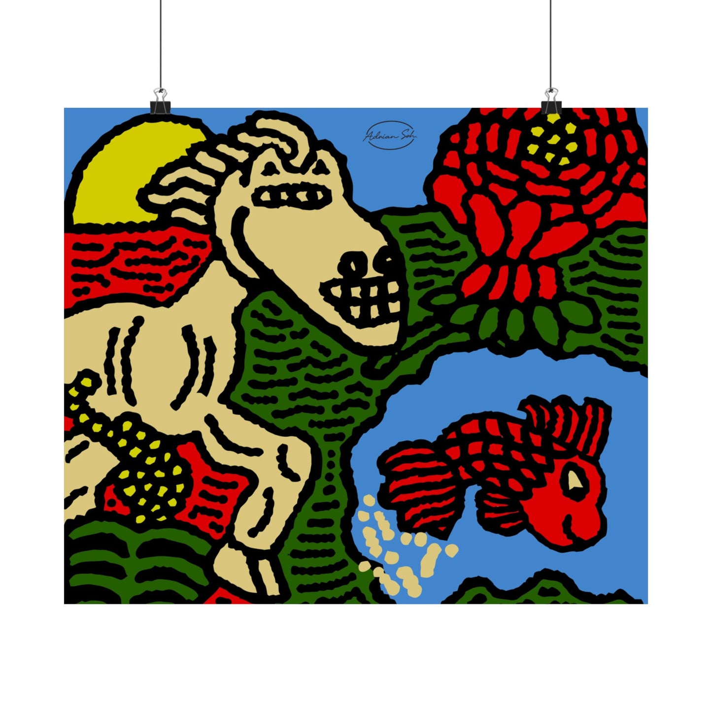Galloping carefree through life Matte Poster Horizontal (Large)
