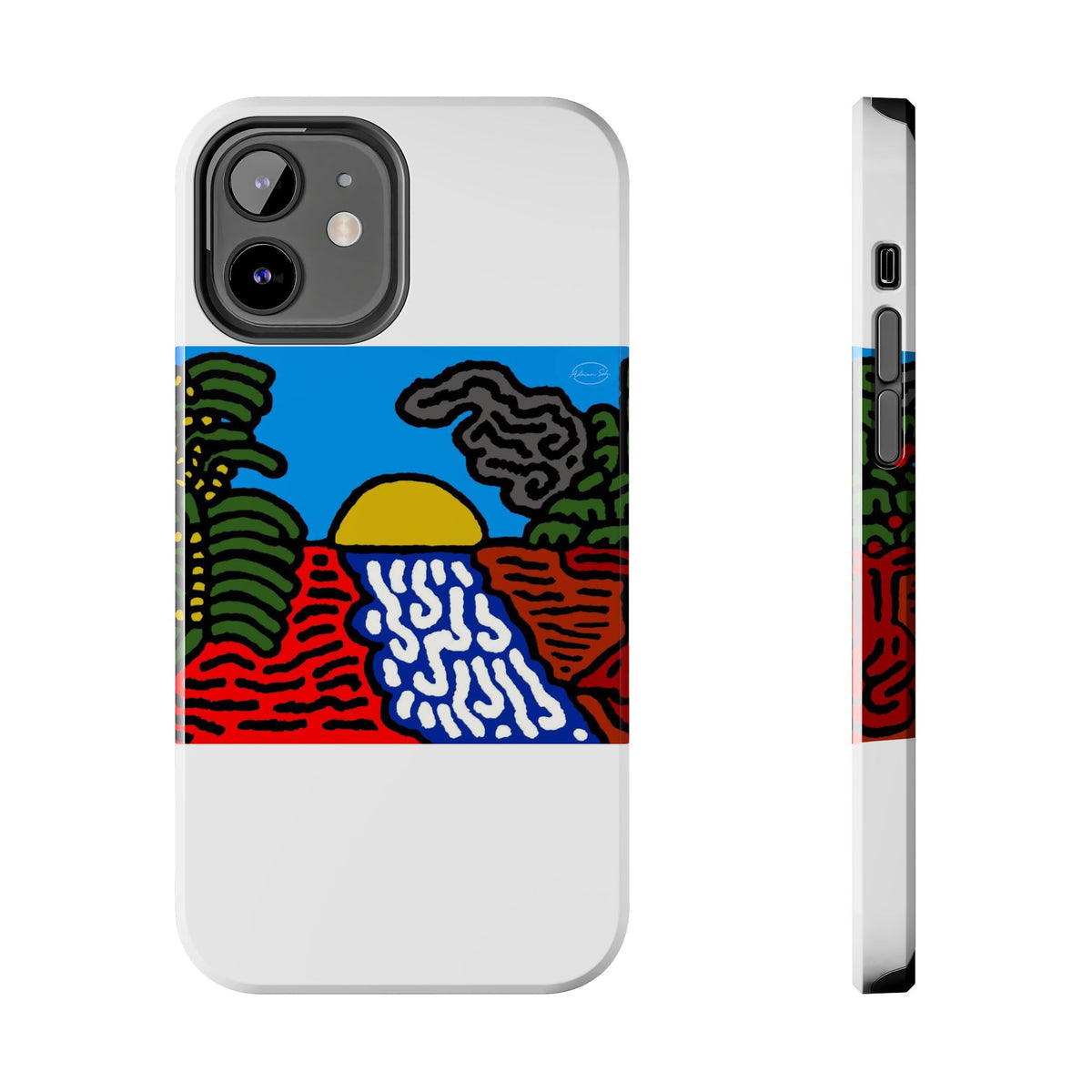 The river that joins the Australian wattle and Lebanese cedar tree in friendship Tough Phone Case