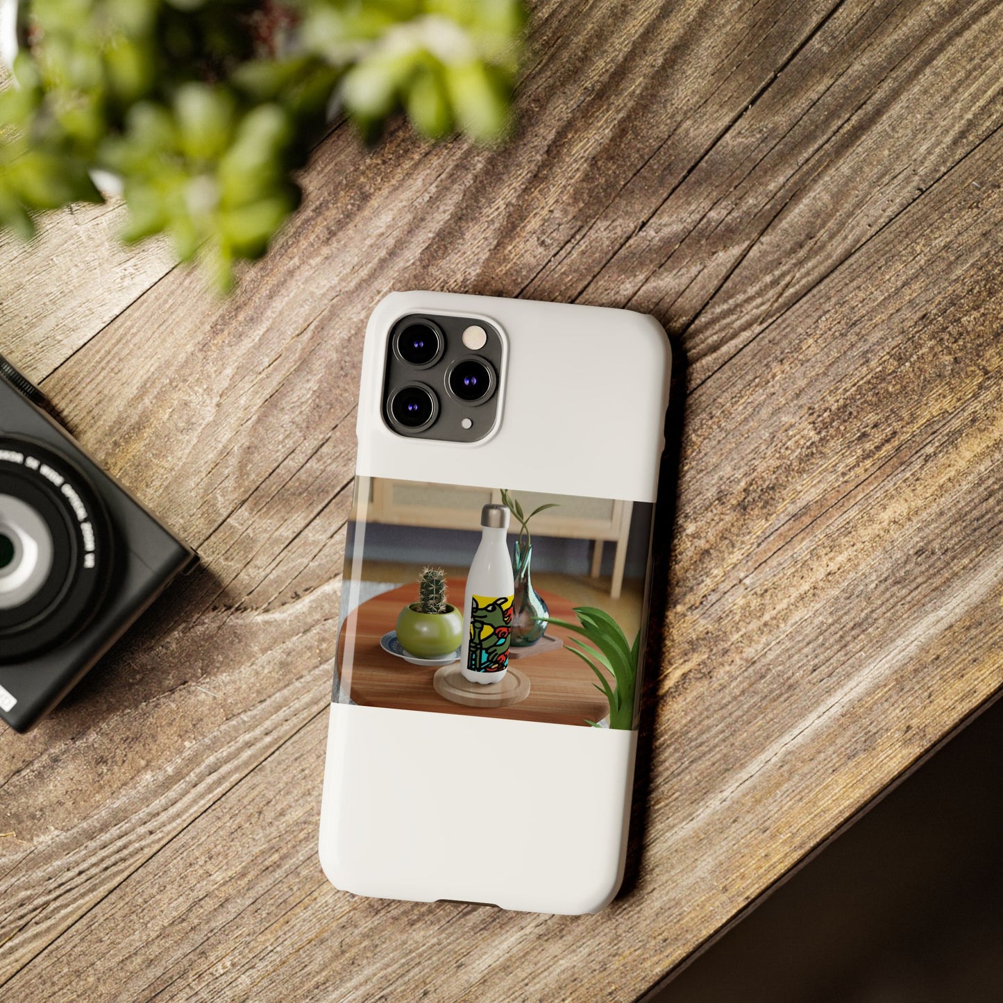 Two dragons enjoying a feast together Slim Phone Case