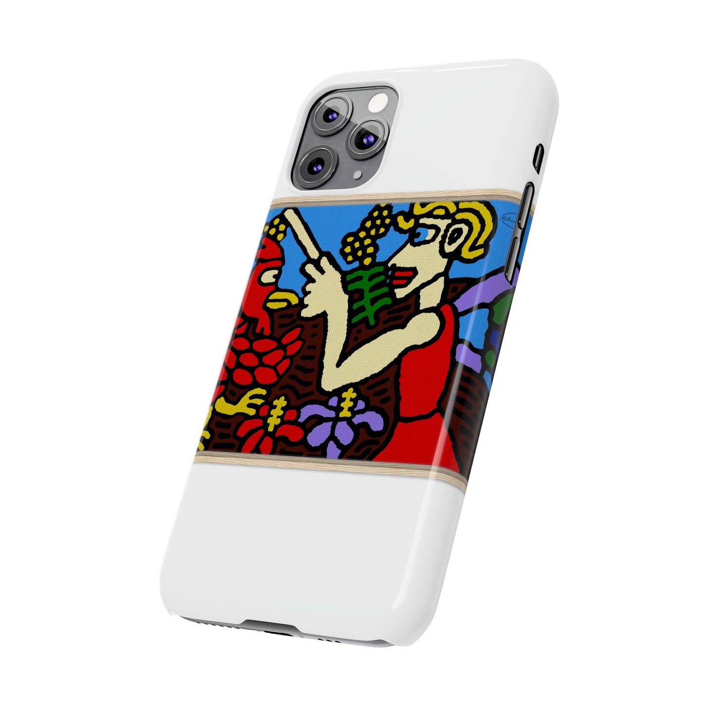 The hen gaining a blessing from a fairy Slim Phone Case