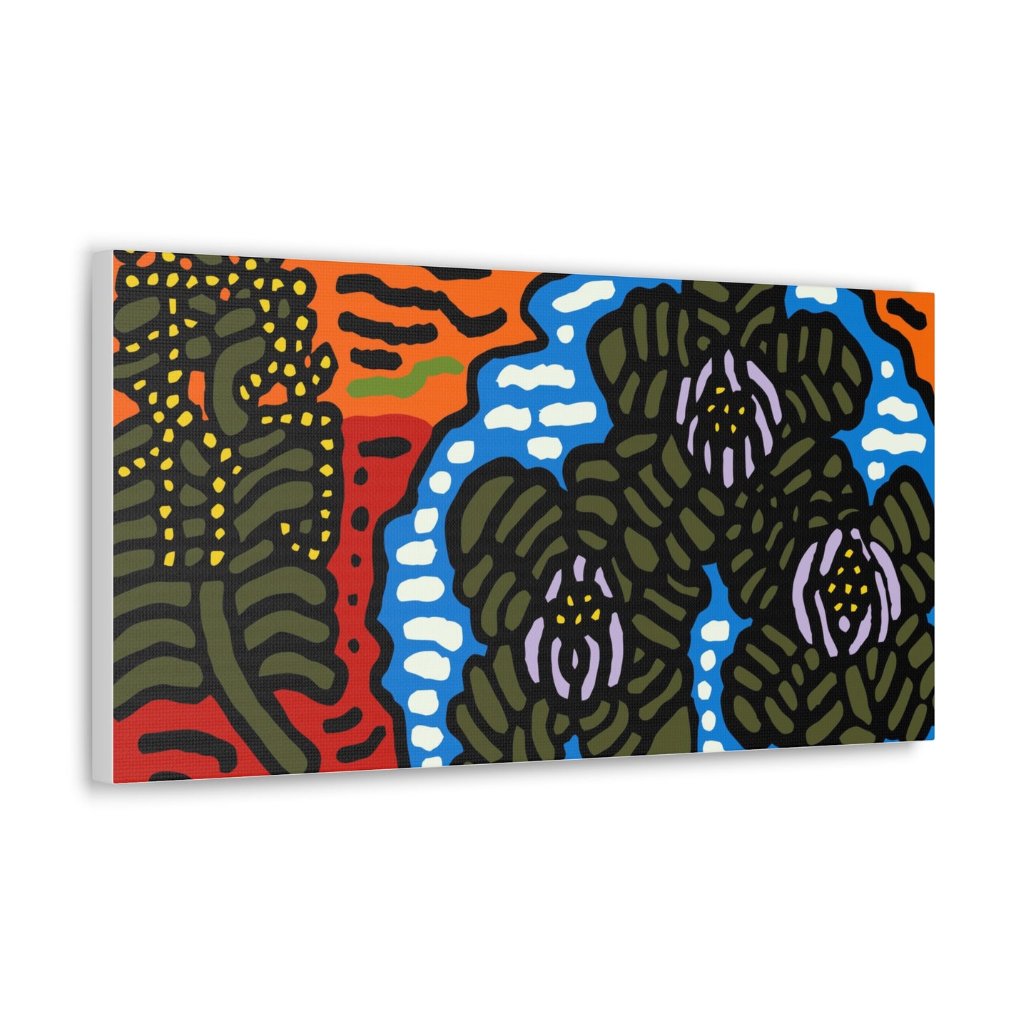 The Sri Lankan water lilies meets the Australian wattle Canvas (Large)
