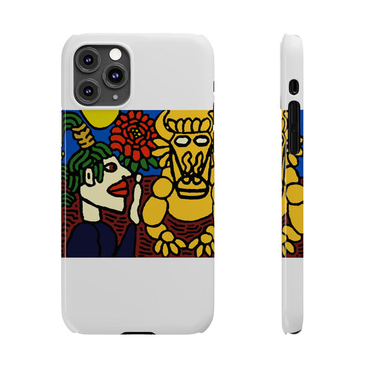 The warrior hailing the mighty golden dragon Slim Phone Case