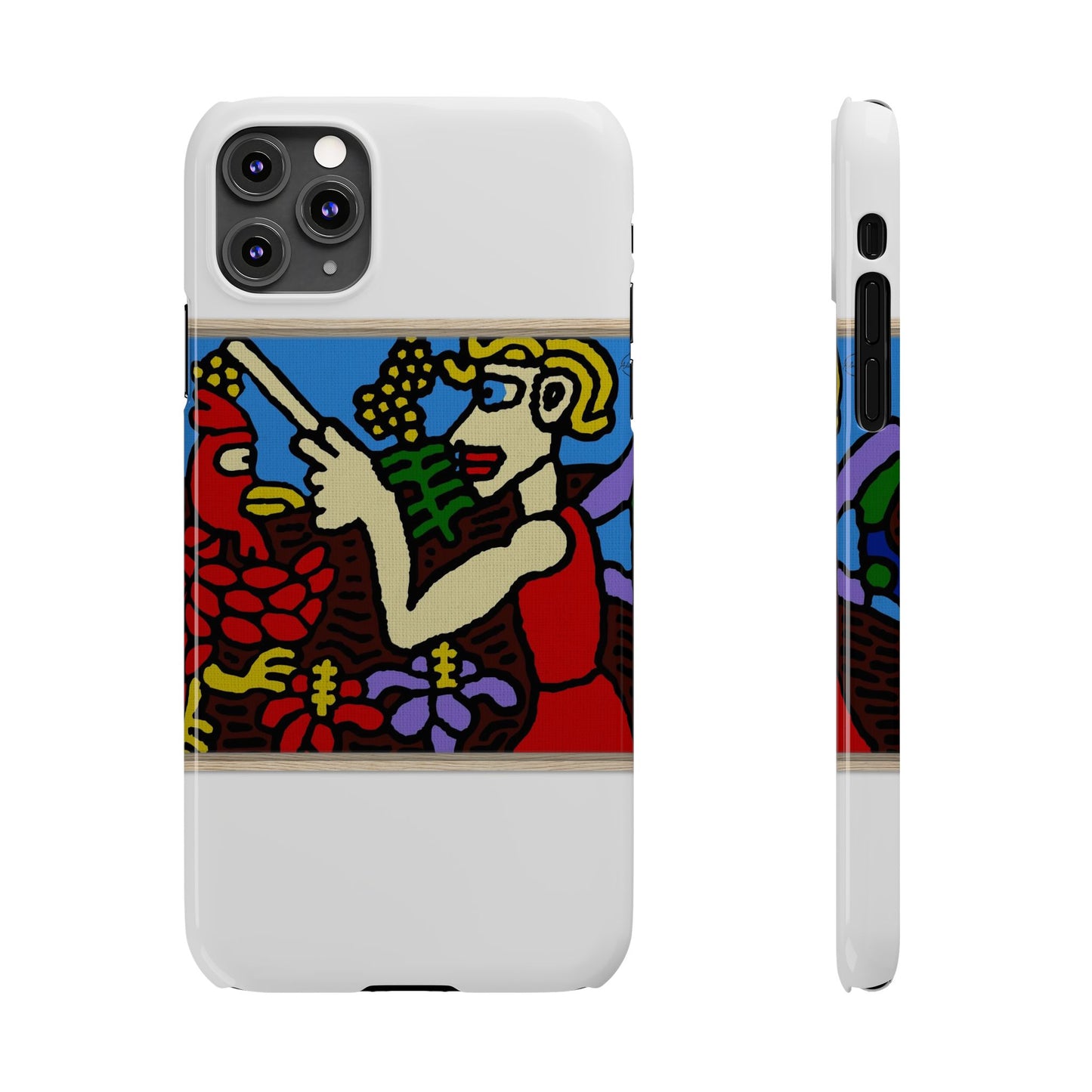 The hen gaining a blessing from a fairy Slim Phone Case