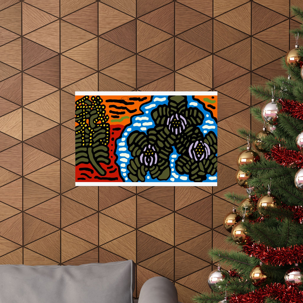 The Sri Lankan water lilies meets the Australian wattle Matte Poster Horizontal (Large)