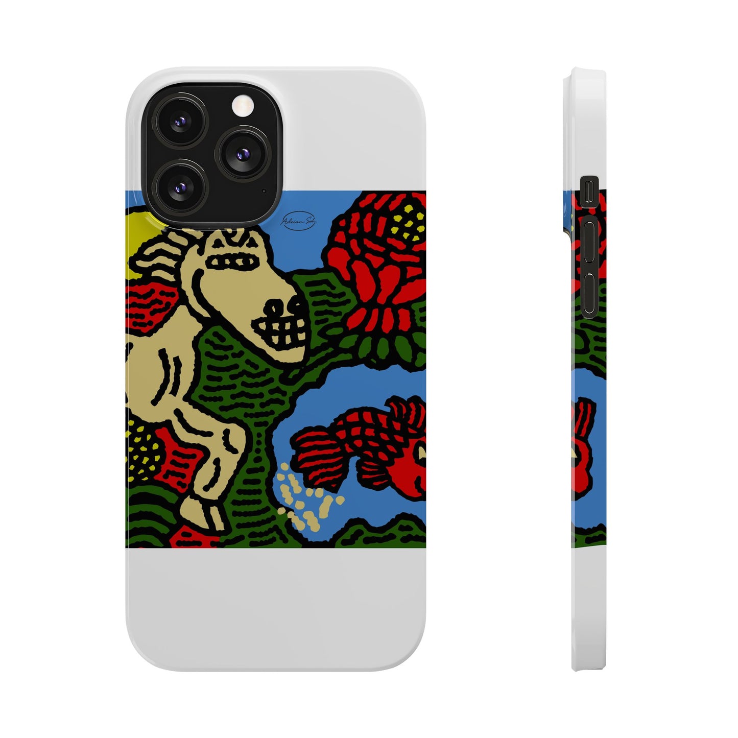 Galloping carefree through life Slim Phone Case