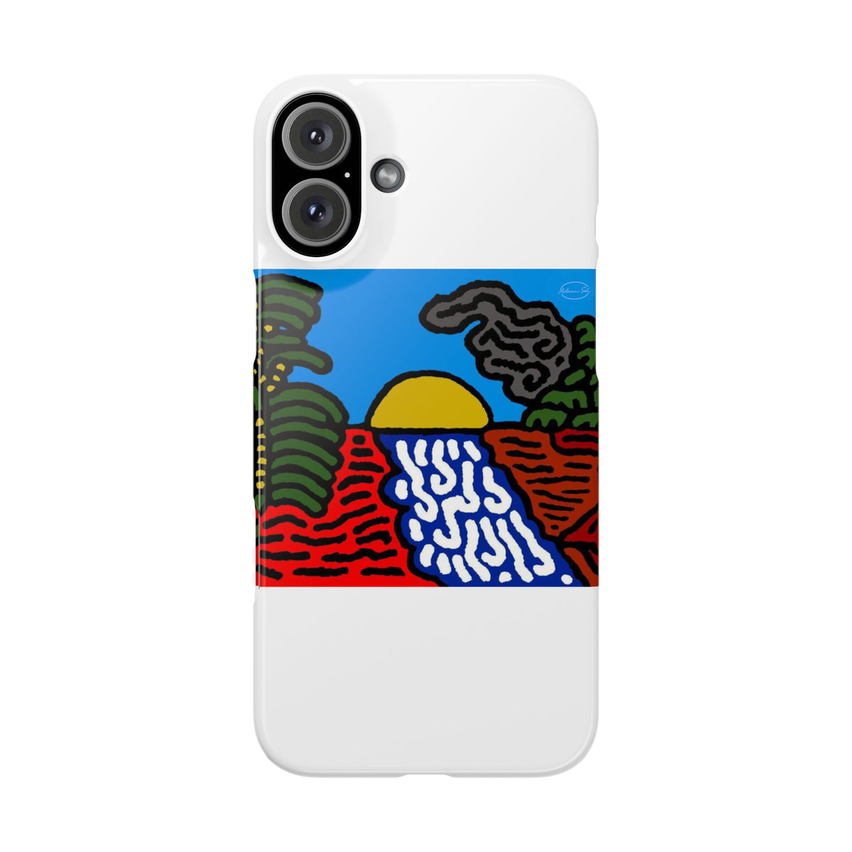 The river that joins the Australian wattle and Lebanese cedar tree in friendship Slim Phone Case