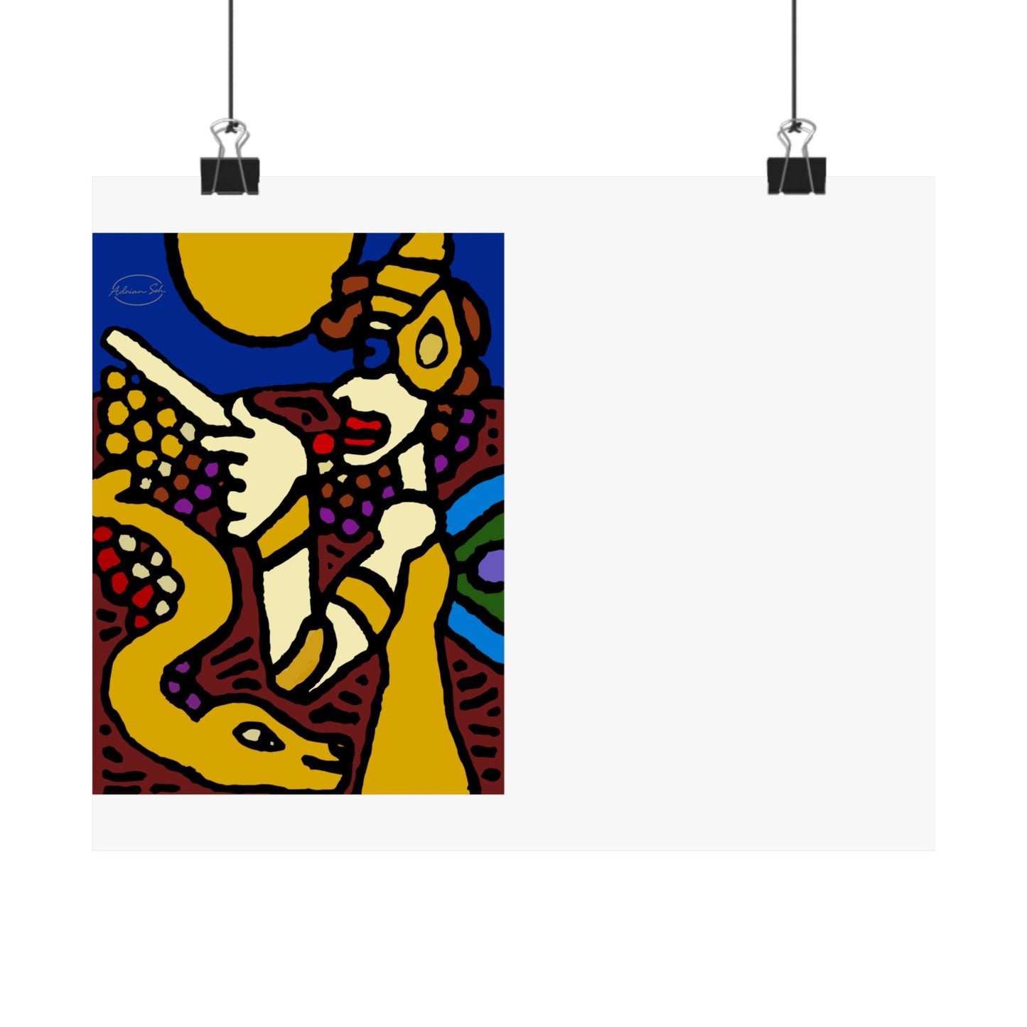 The golden snake being blessed by the fairy Matte Poster Horizontal (Small)
