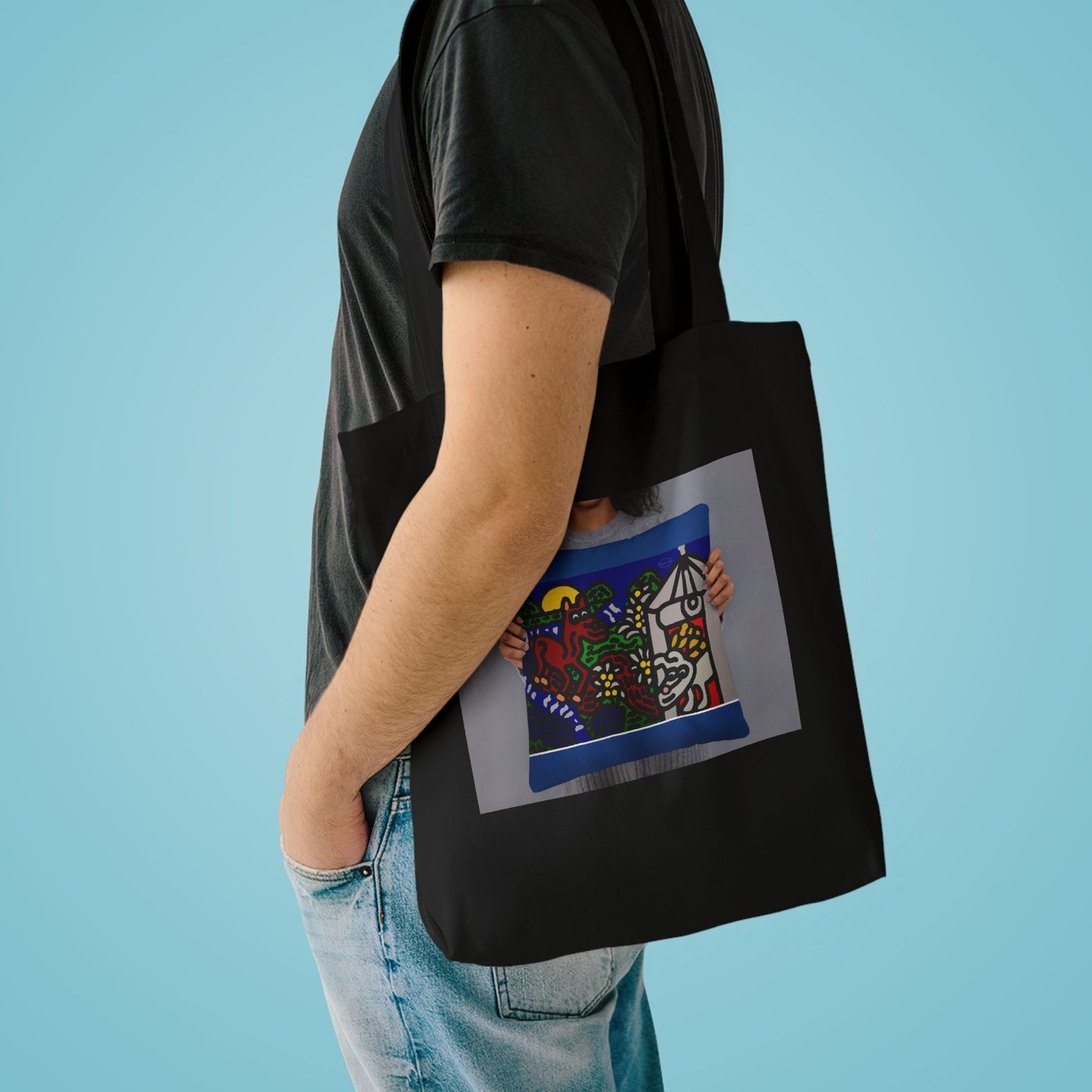 Bunny welcoming a friendly horse on his journey Classic Tote Bag