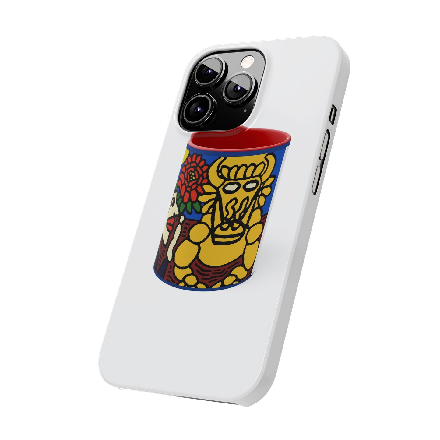 The warrior hailing the mighty golden dragon Slim Phone Case