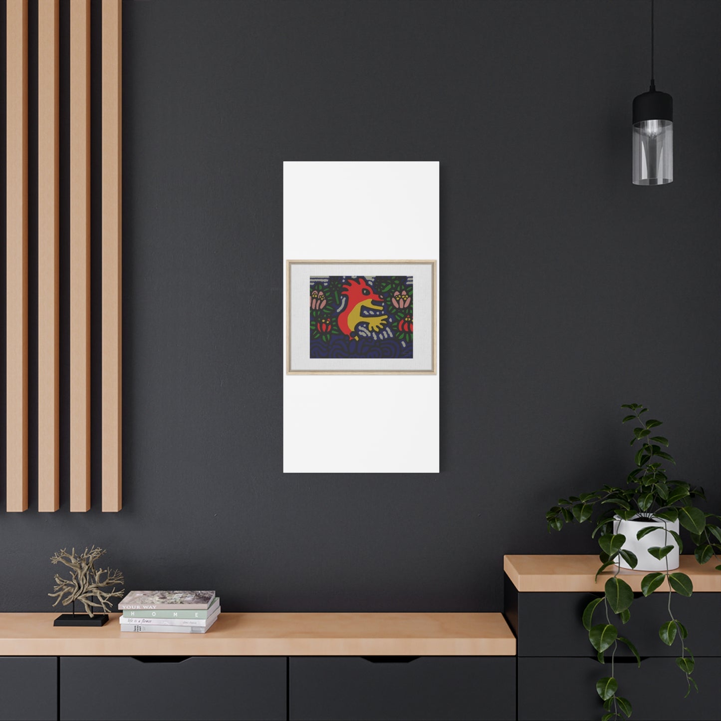 Breaking through the surface of a lotus pond Canvas (Large)