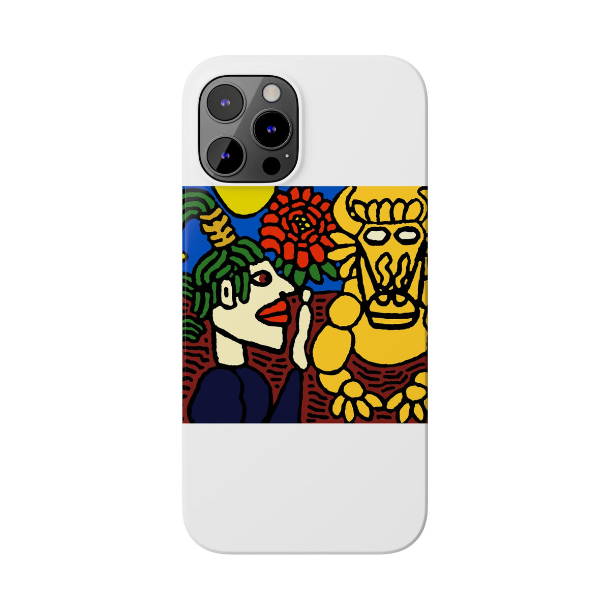 The warrior hailing the mighty golden dragon Slim Phone Case