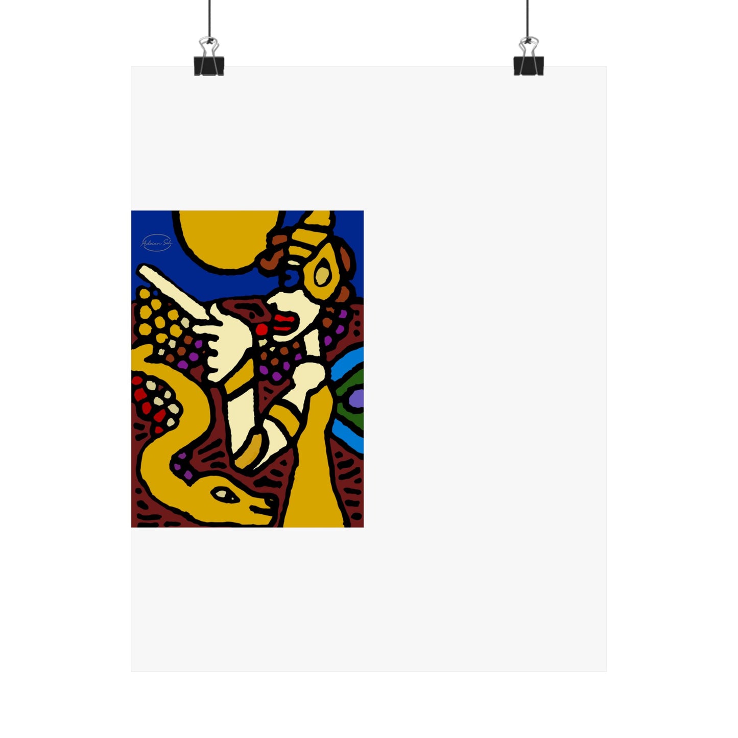 The golden snake being blessed by the fairy Matte Poster Vertical (Small)