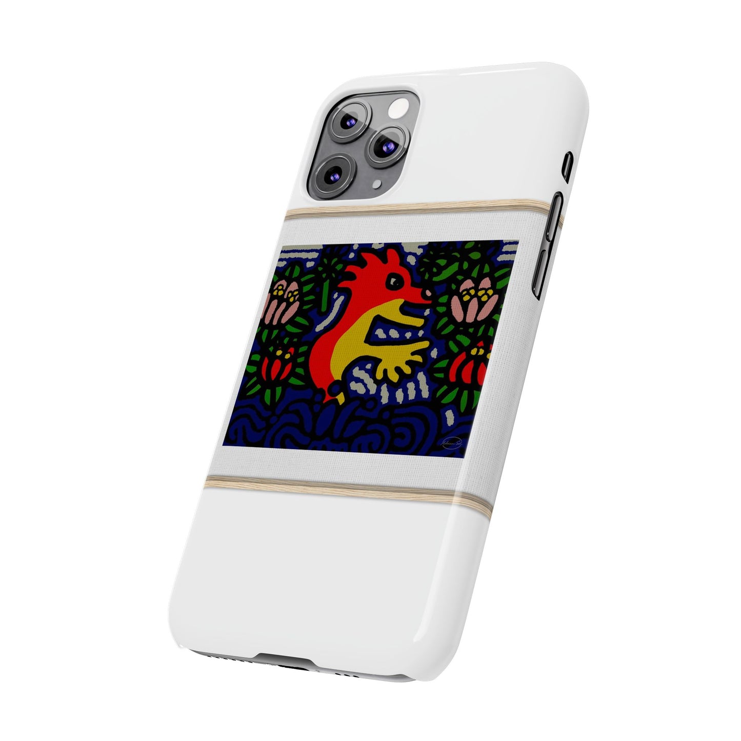 Breaking through the surface of a lotus pond Slim Phone Case
