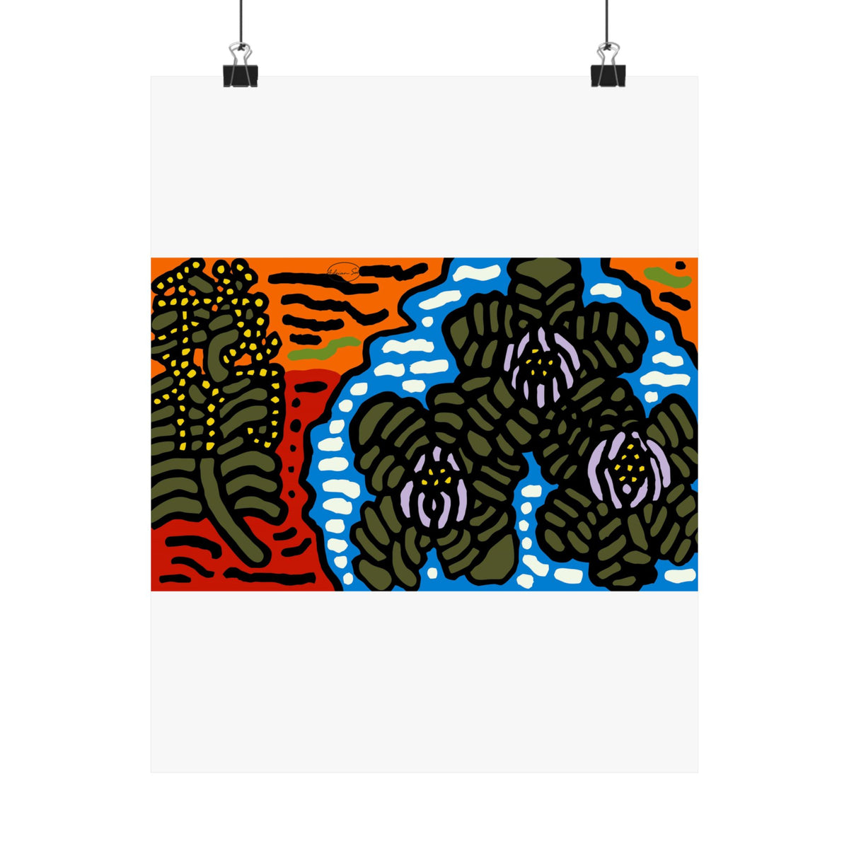 The Sri Lankan water lilies meets the Australian wattle Matte Poster Vertical (Large)