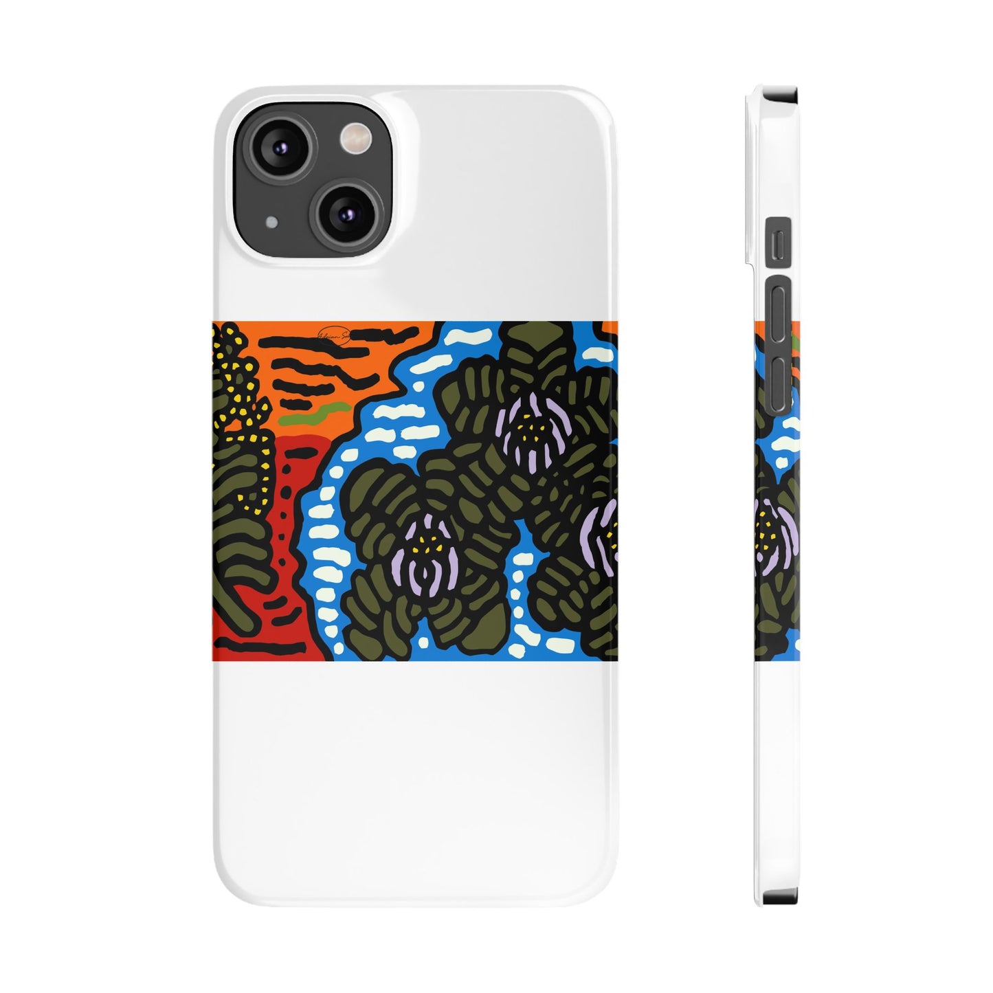 The Sri Lankan water lilies meets the Australian wattle Slim Phone Case