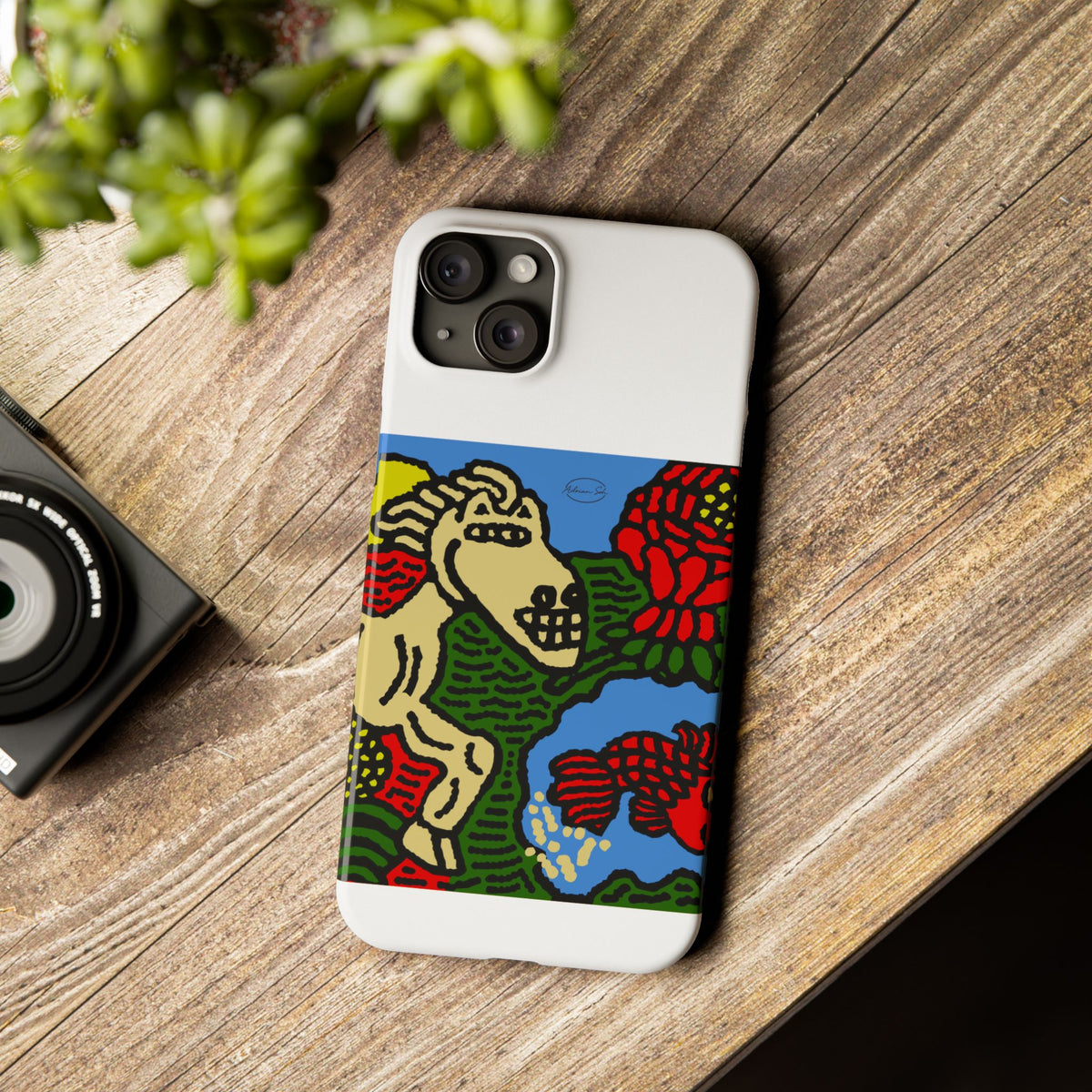 Galloping carefree through life Slim Phone Case
