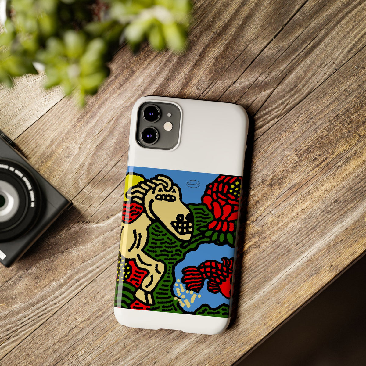 Galloping carefree through life Slim Phone Case