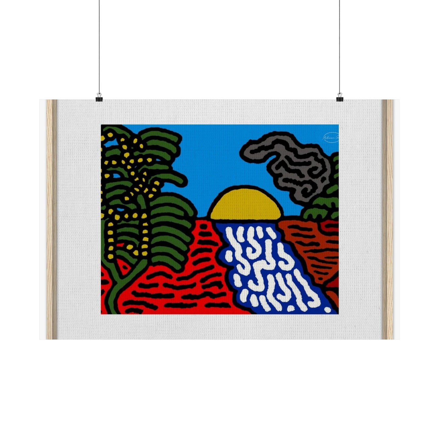 The river that joins the Australian wattle and Lebanese cedar tree in friendship Matte Poster Horizontal (Large)