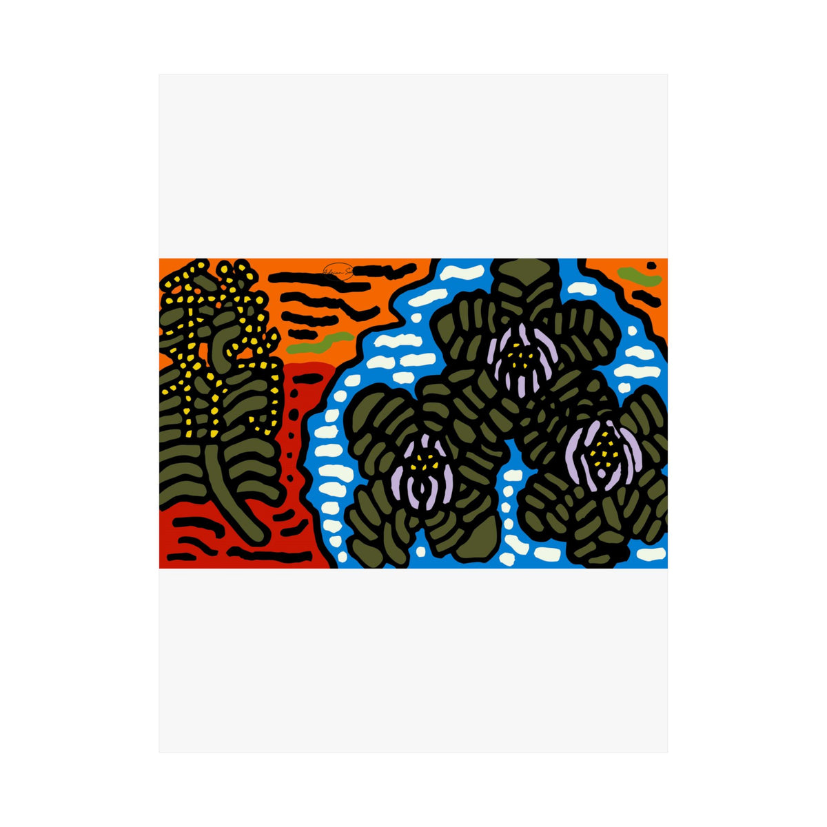 The Sri Lankan water lilies meets the Australian wattle Matte Poster Vertical (Large)