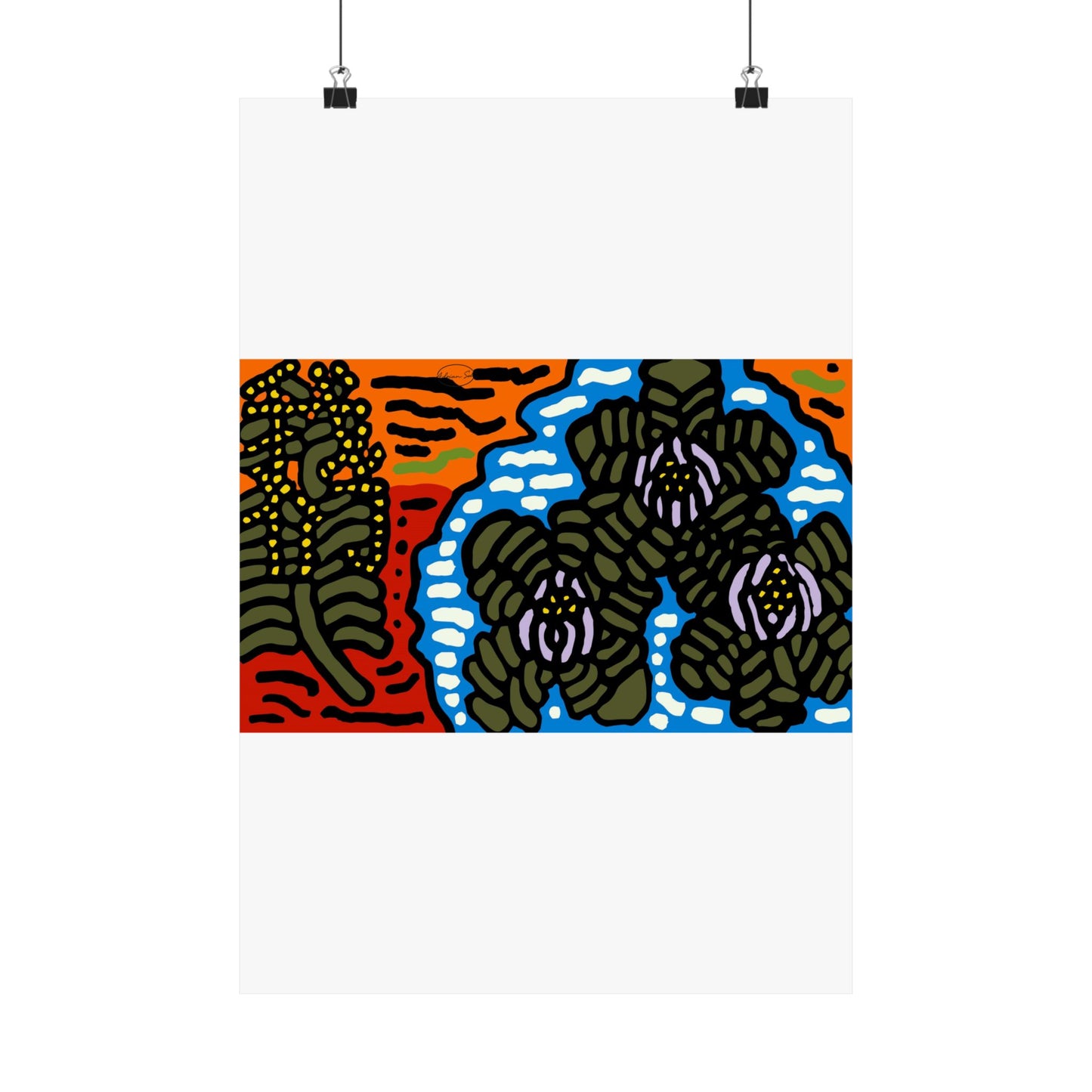 The Sri Lankan water lilies meets the Australian wattle Matte Poster Vertical (Small)