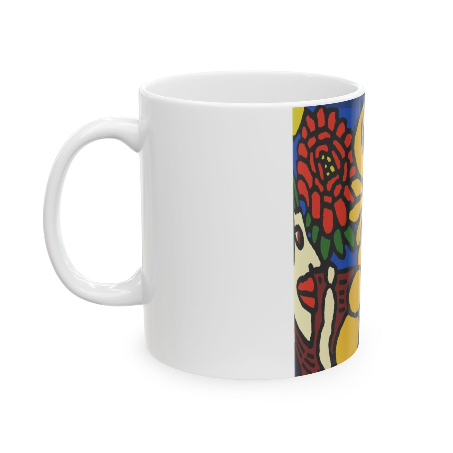 The warrior hailing the mighty golden dragon Ceramic Mug