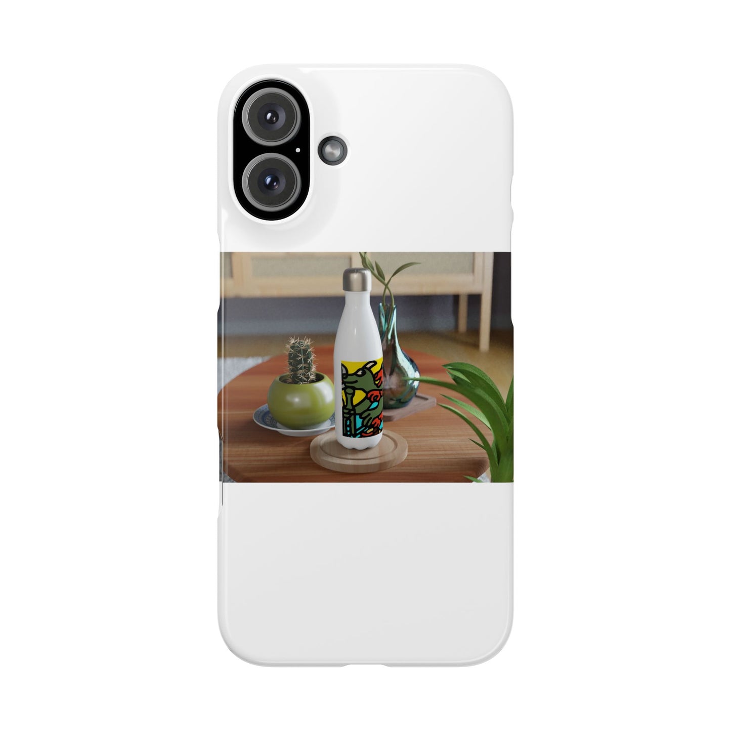 Two dragons enjoying a feast together Slim Phone Case