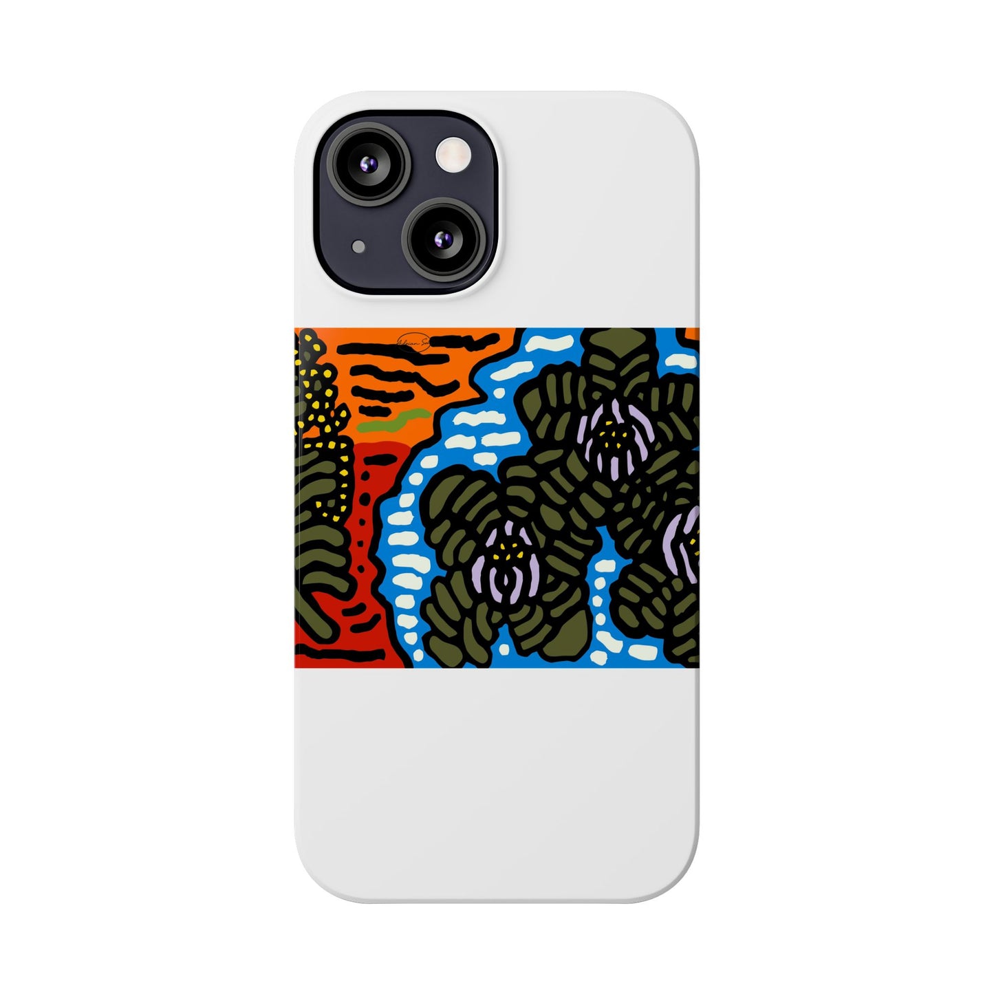 The Sri Lankan water lilies meets the Australian wattle Slim Phone Case