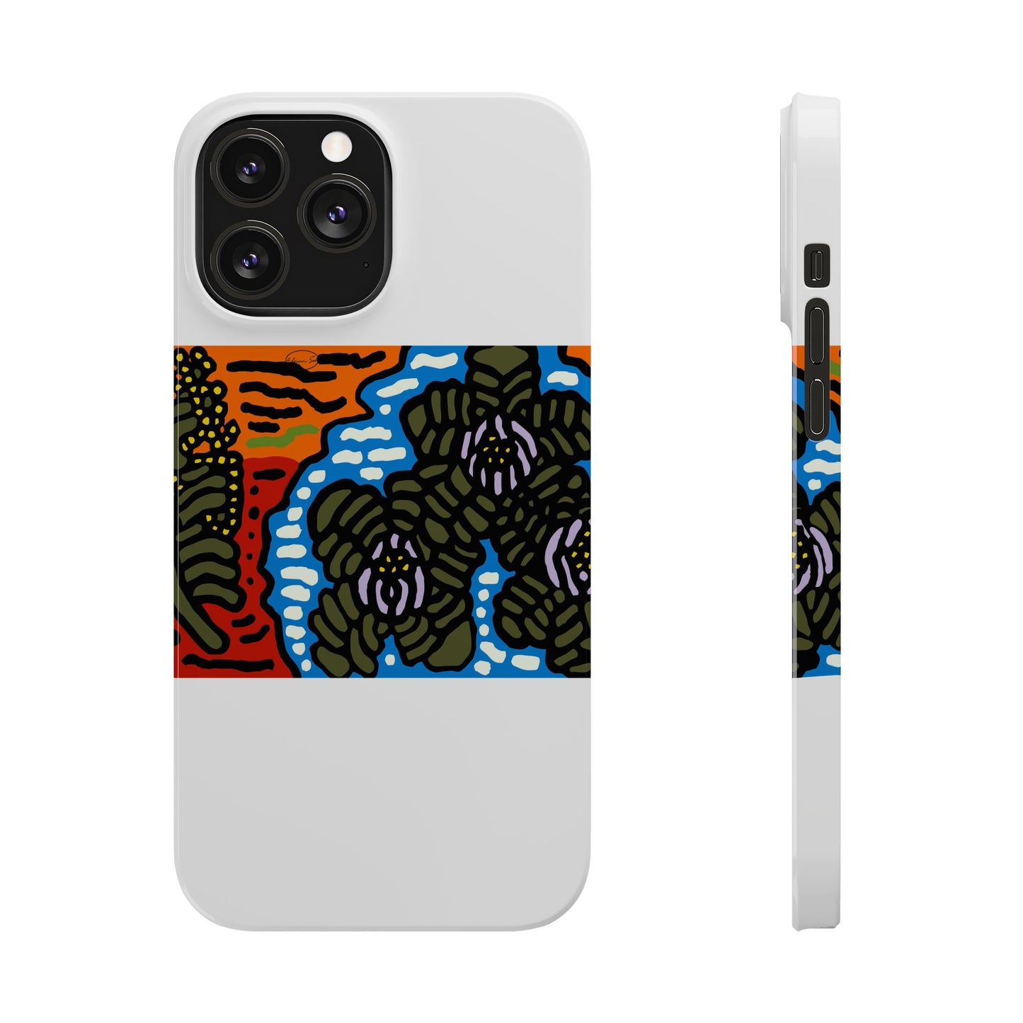 The Sri Lankan water lilies meets the Australian wattle Slim Phone Case