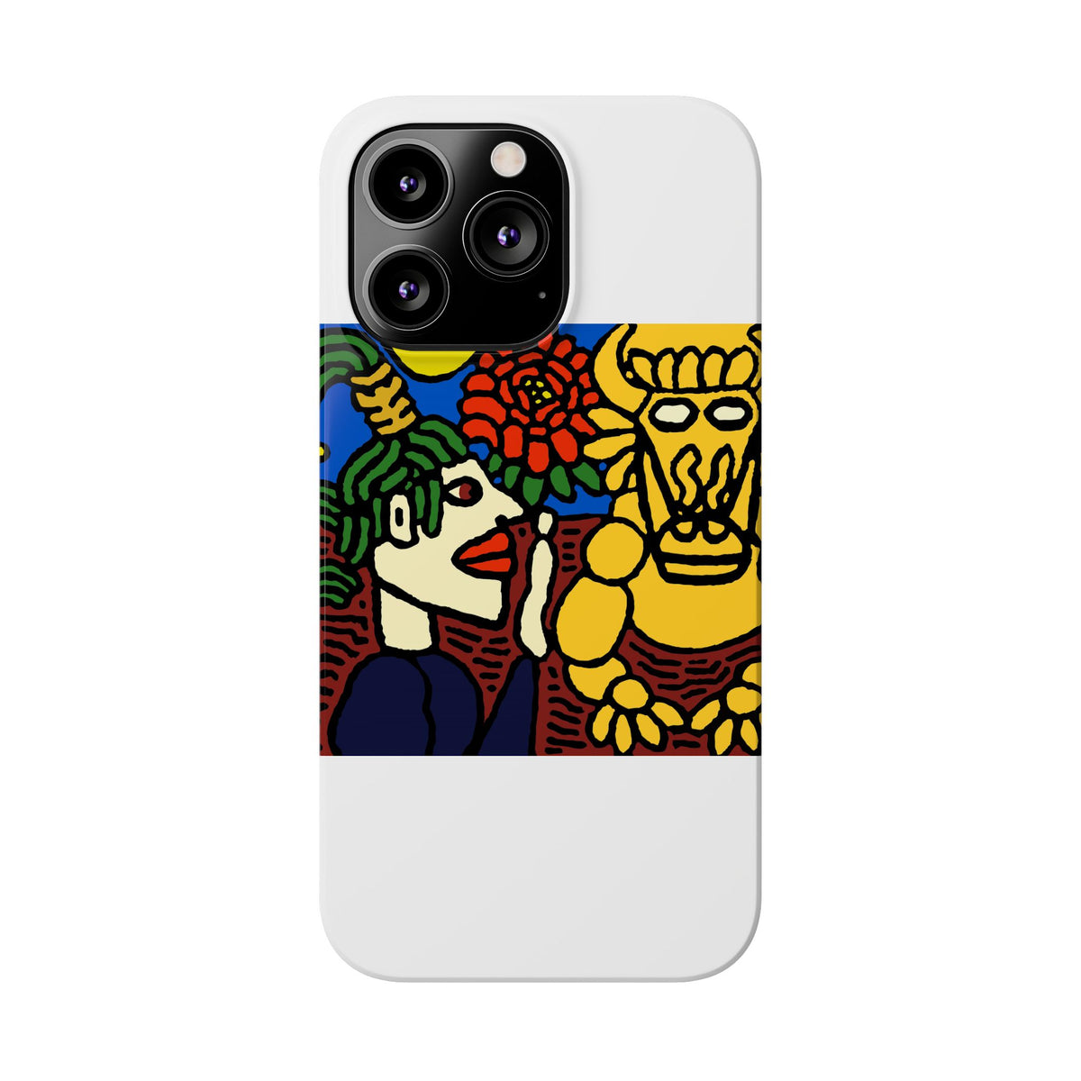 The warrior hailing the mighty golden dragon Slim Phone Case
