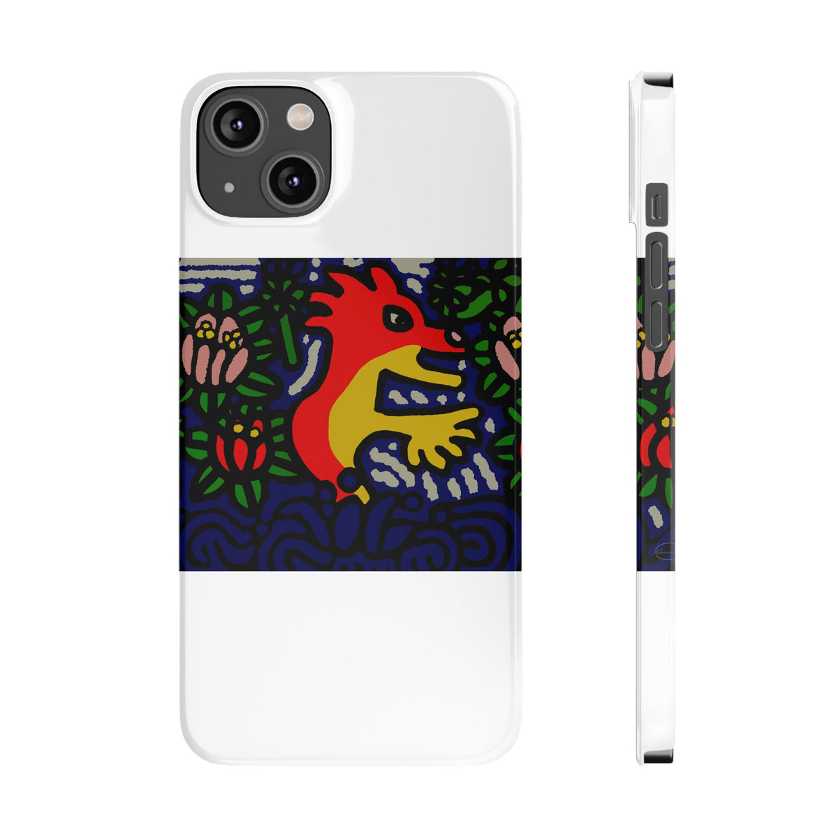 Breaking through the surface of a lotus pond Slim Phone Case