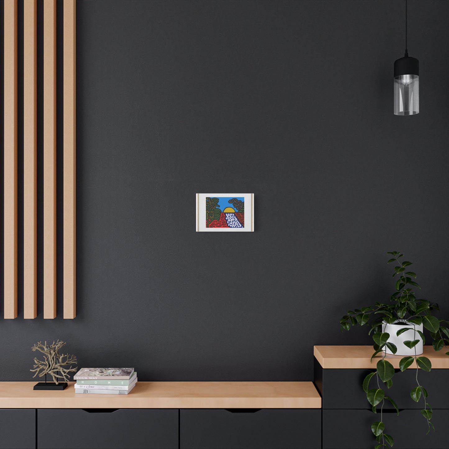 The river that joins the Australian wattle and Lebanese cedar tree in friendship Canvas (Small)