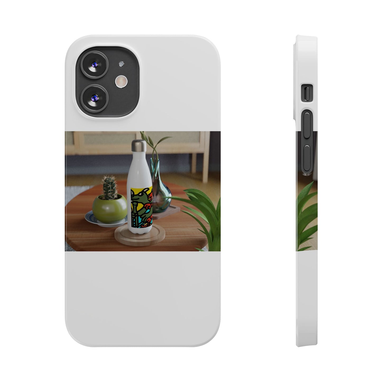 Two dragons enjoying a feast together Slim Phone Case