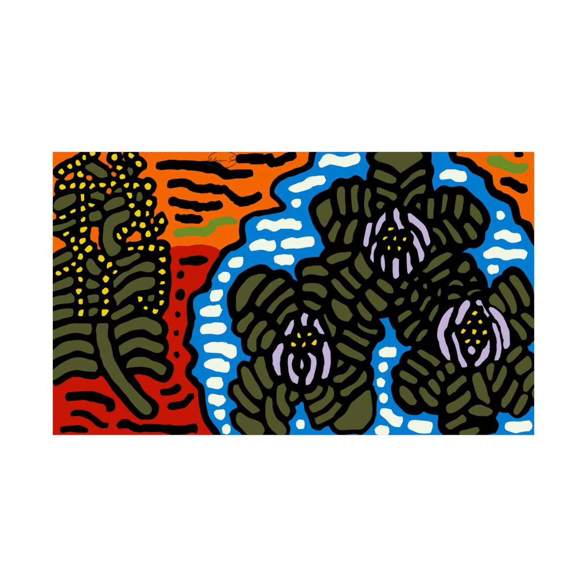 The Sri Lankan water lilies meets the Australian wattle Matte Poster Horizontal (Large)