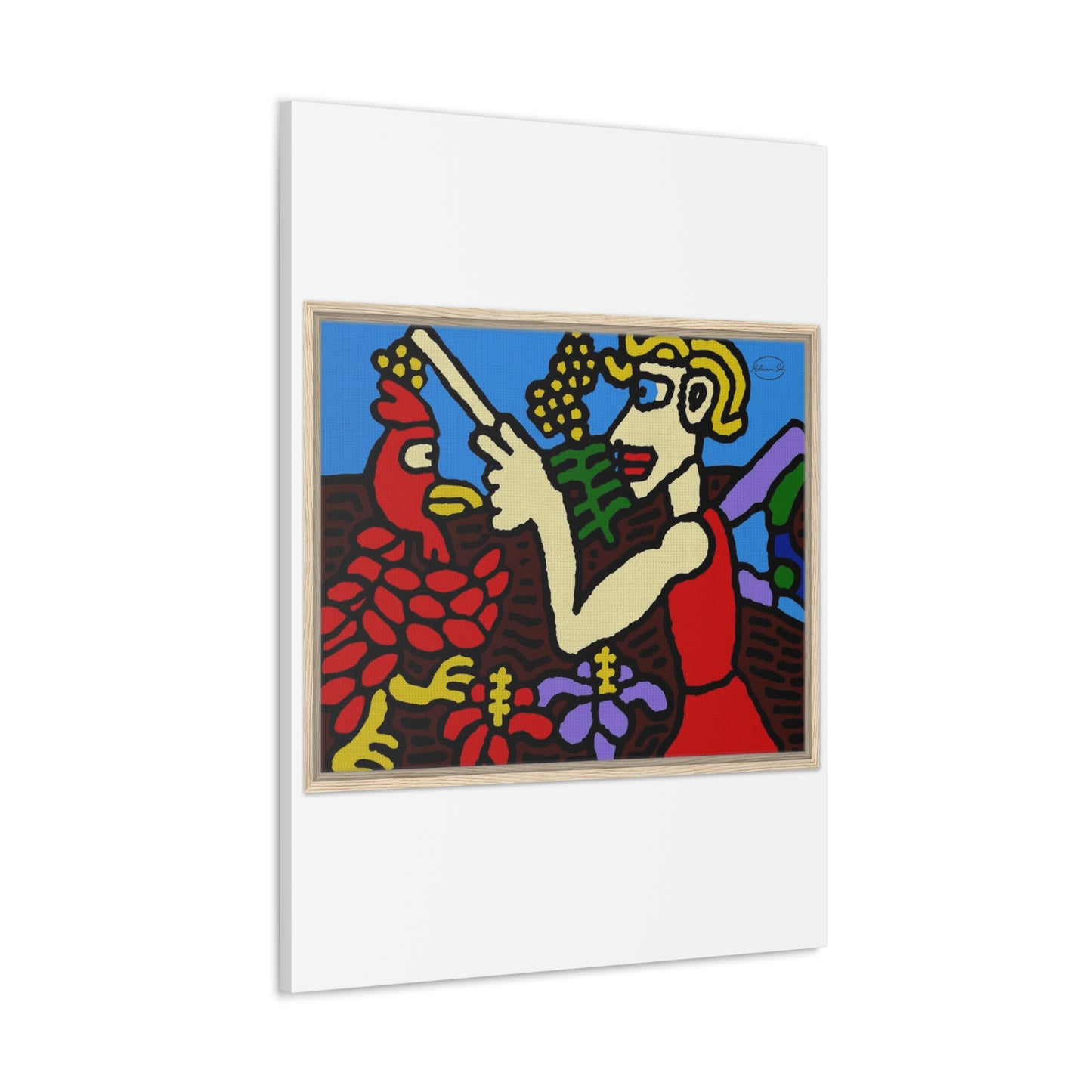 The hen gaining a blessing from a fairy Canvas (Large)