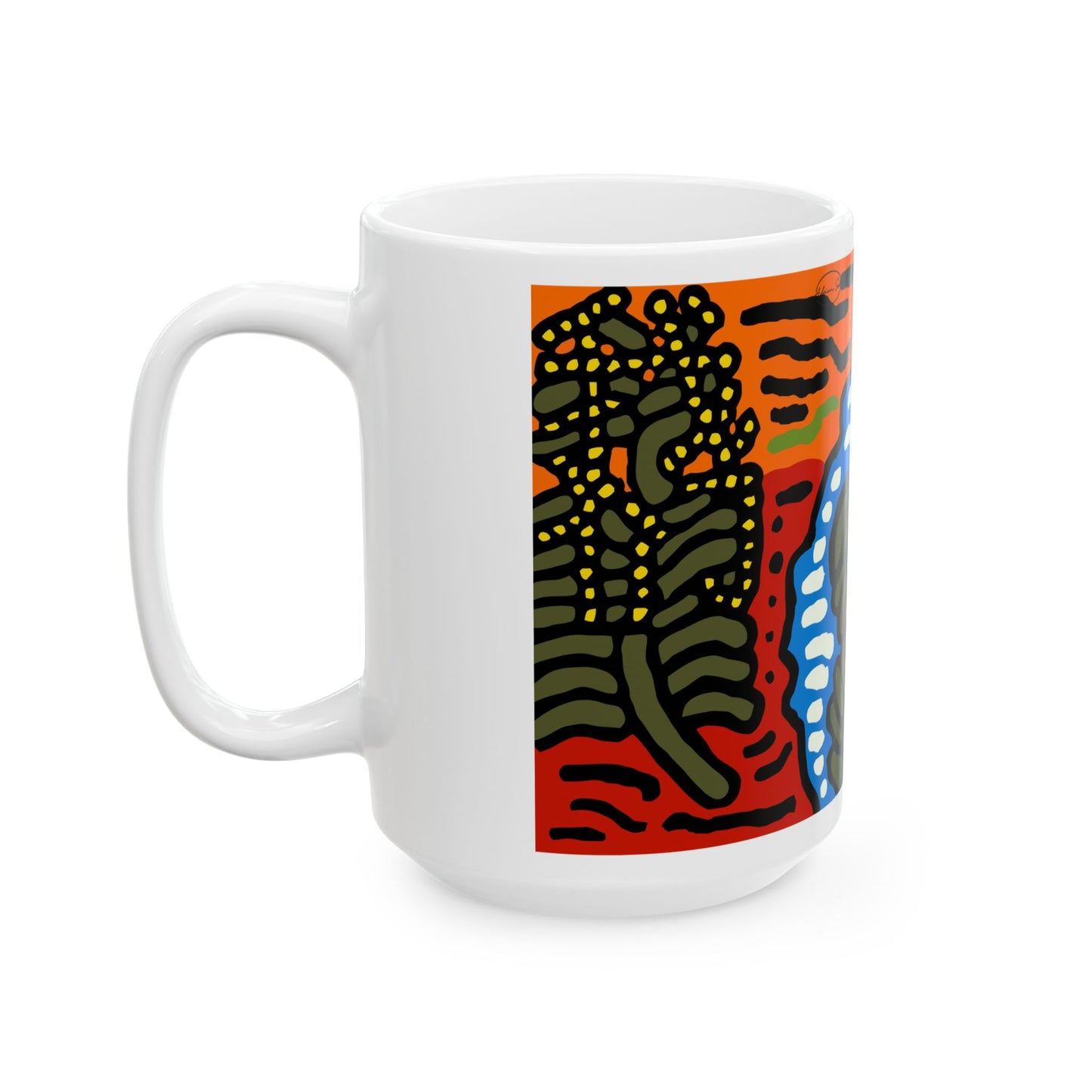 The Sri Lankan water lilies meets the Australian wattle Ceramic Mug