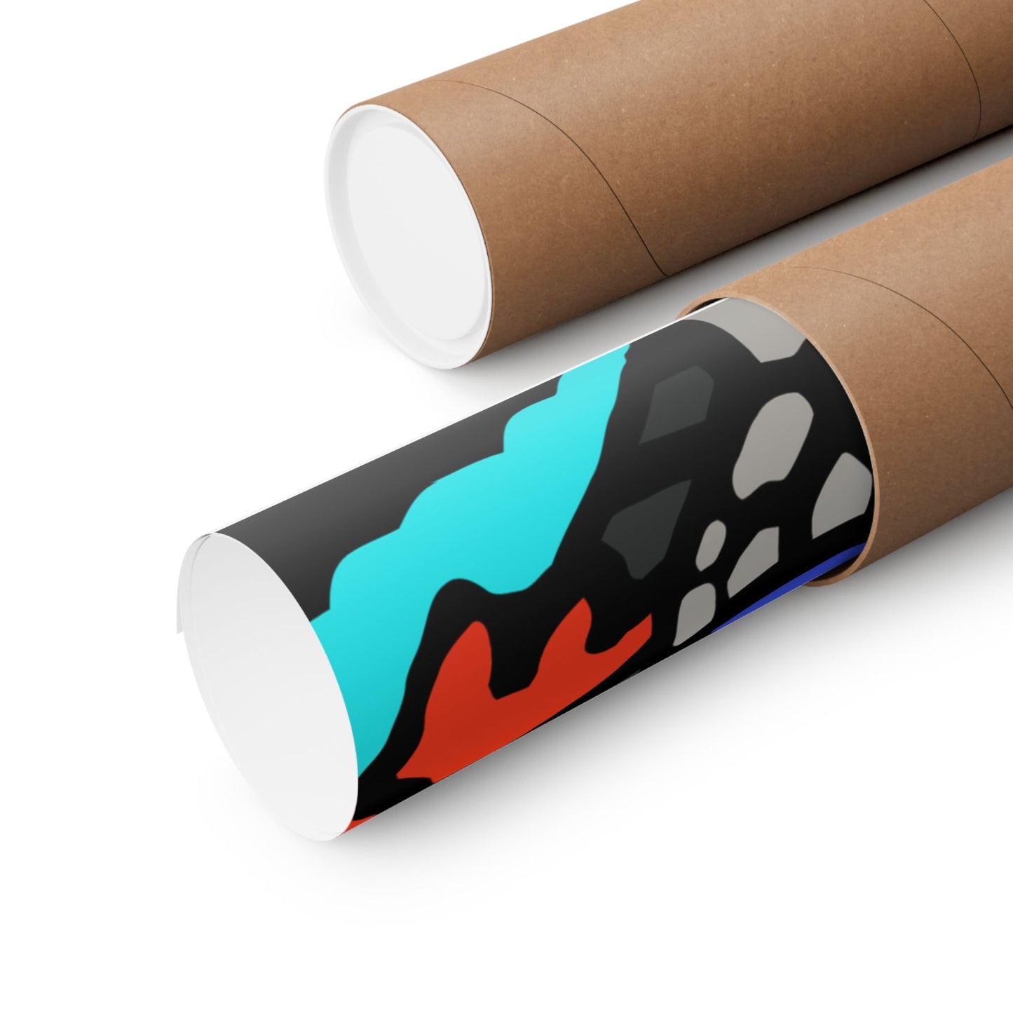 Two dragons enjoying a feast together Matte Poster Horizontal (Small)