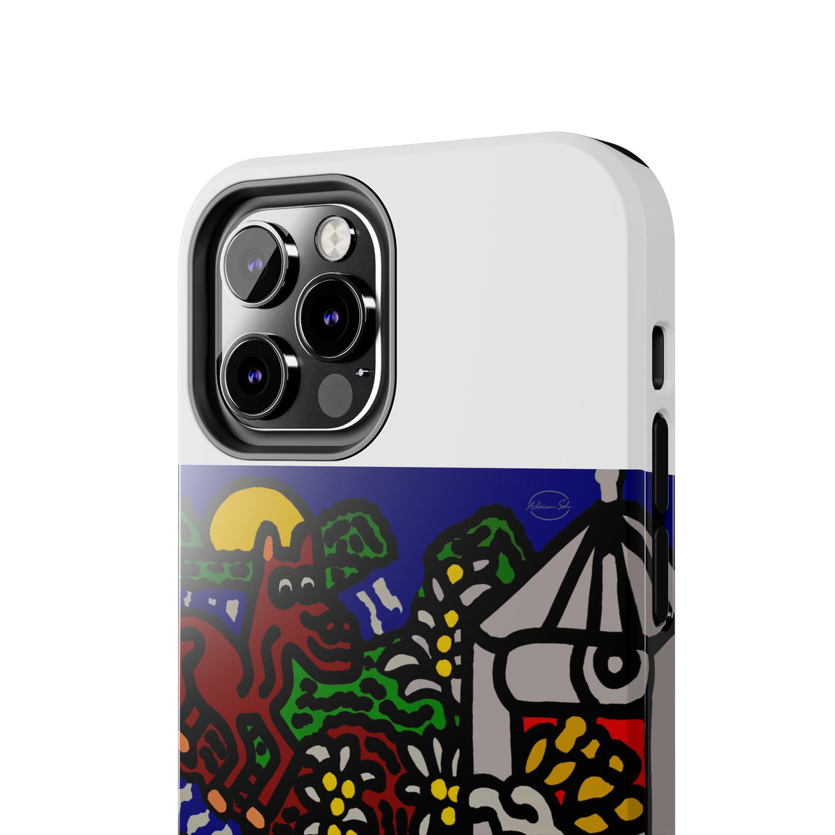 Bunny welcoming a friendly horse on his journey Tough Phone Case