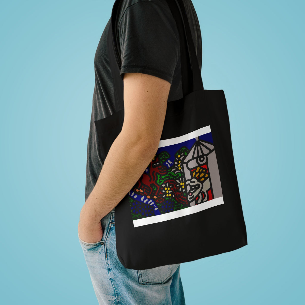 Bunny welcoming a friendly horse on his journey Classic Tote Bag
