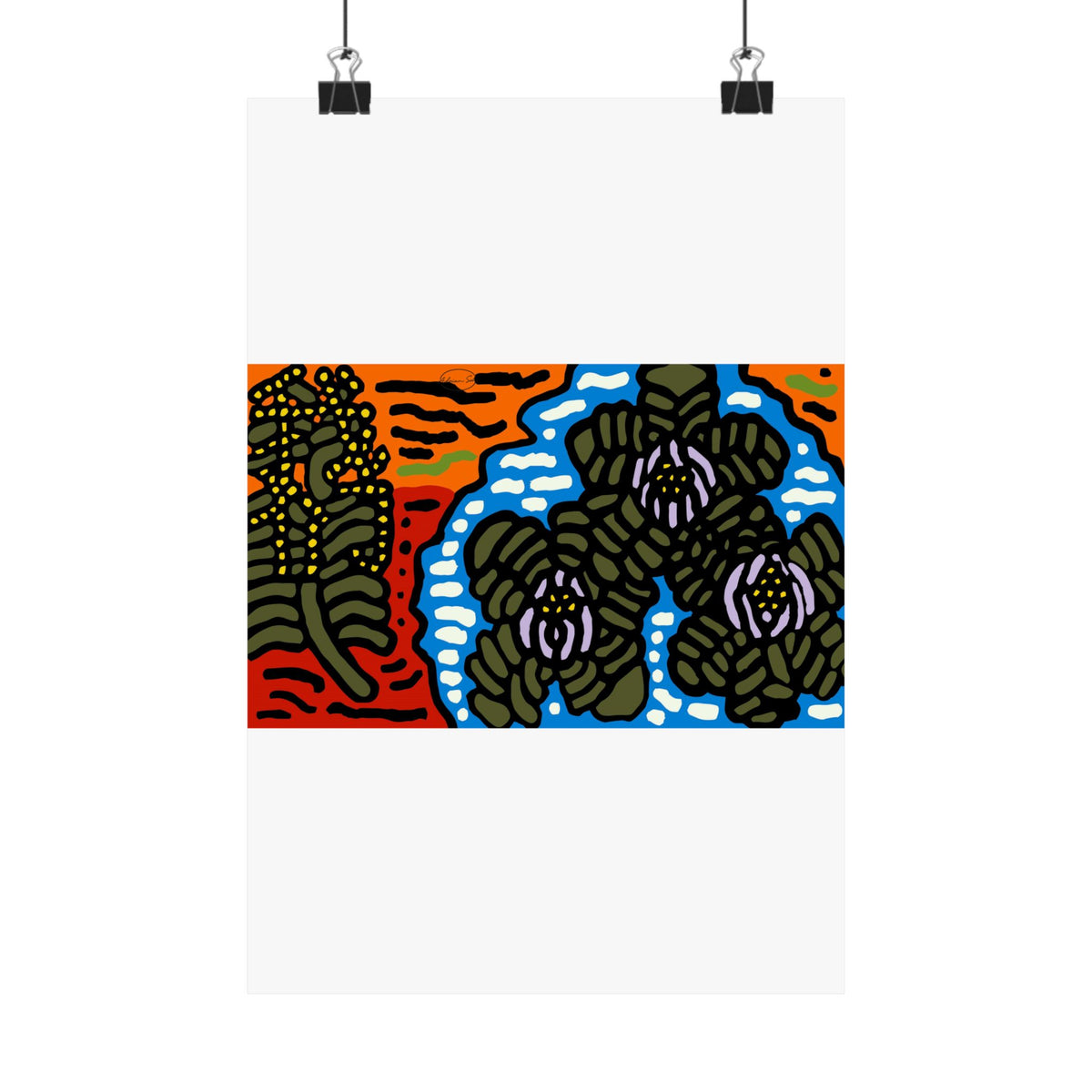 The Sri Lankan water lilies meets the Australian wattle Matte Poster Vertical (Large)