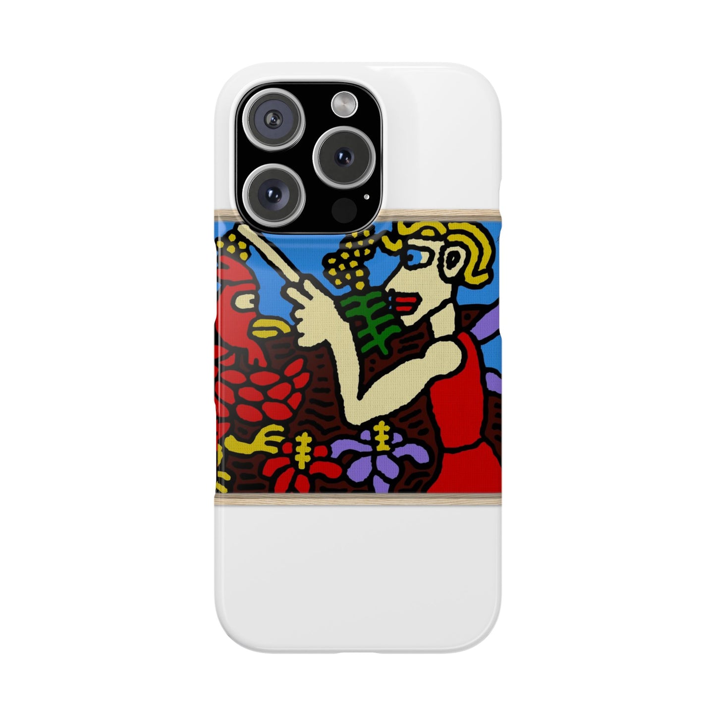 The hen gaining a blessing from a fairy Slim Phone Case