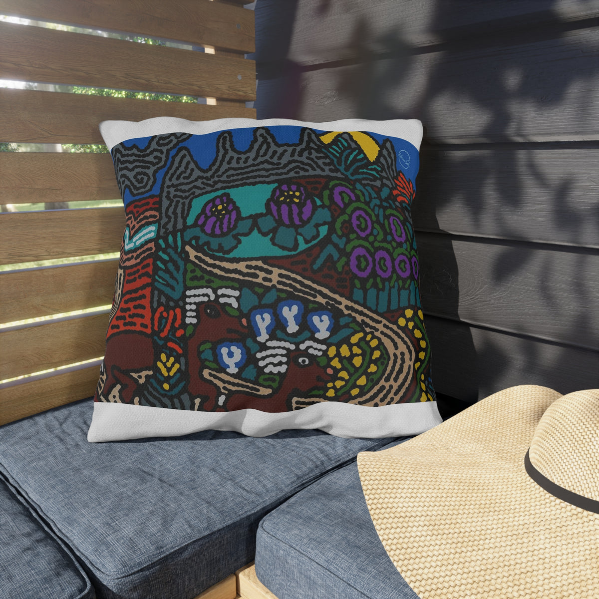 Road to a Sanctuary and Oasis — Outdoor Pillow