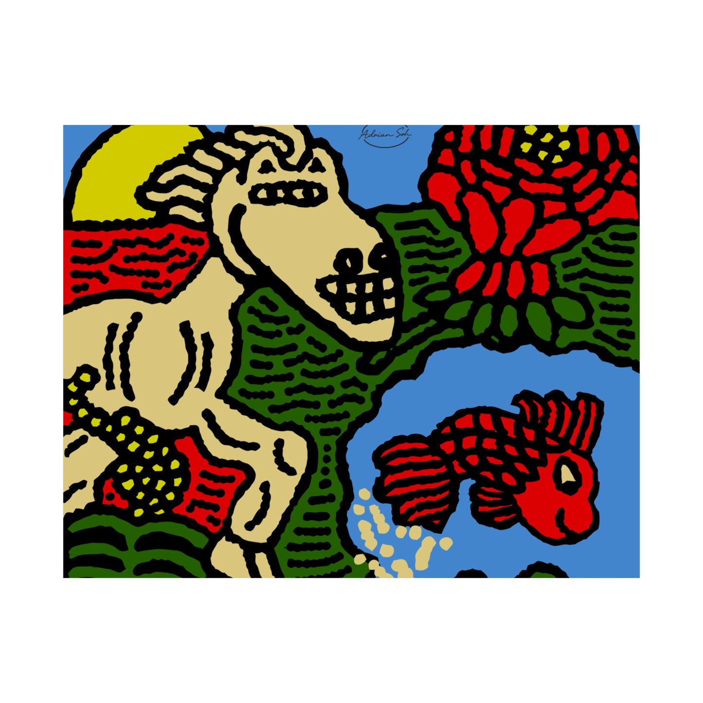 Galloping carefree through life Matte Poster Horizontal (Small)